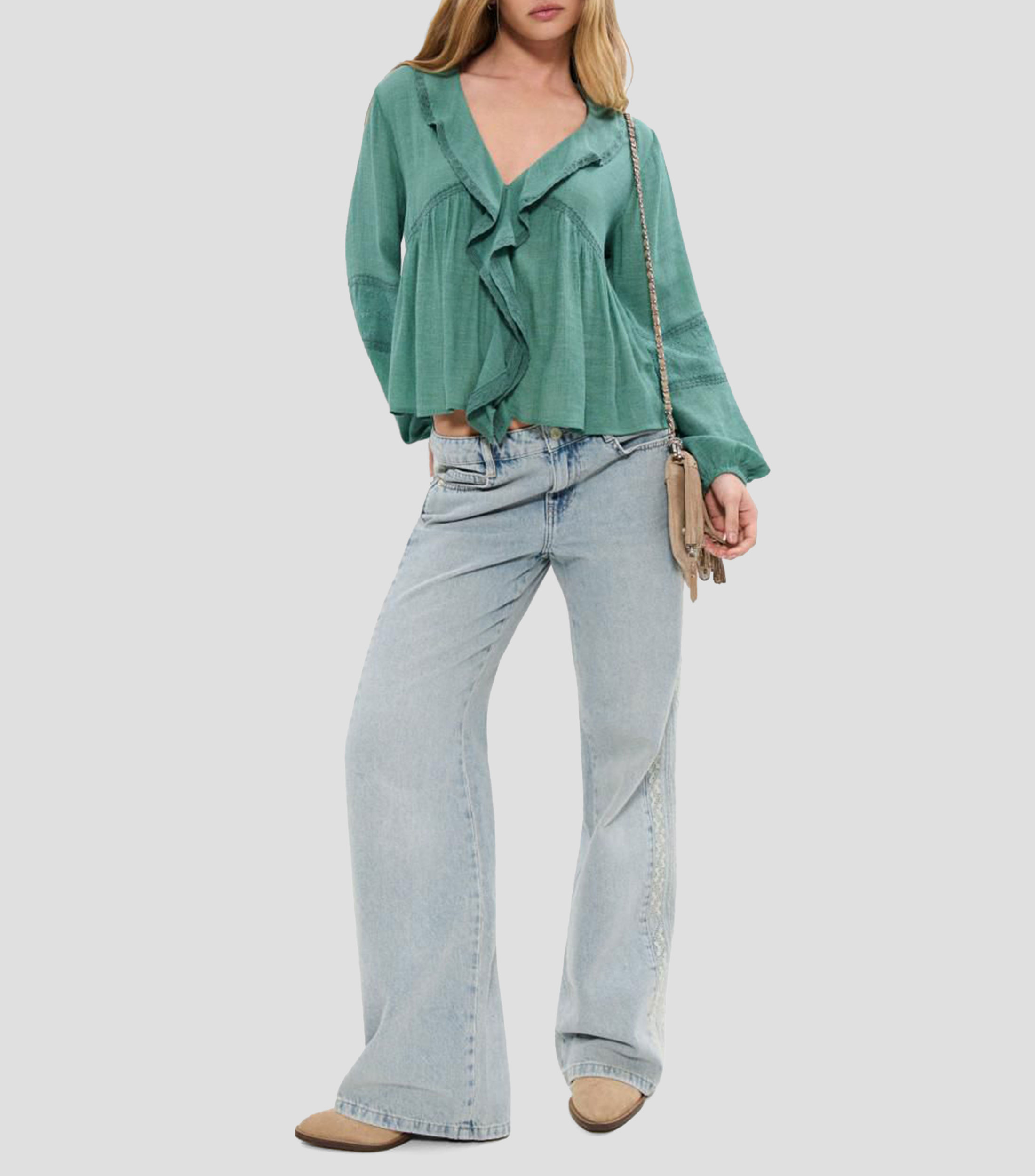 Blusa Tabata liso manga larga Mujer