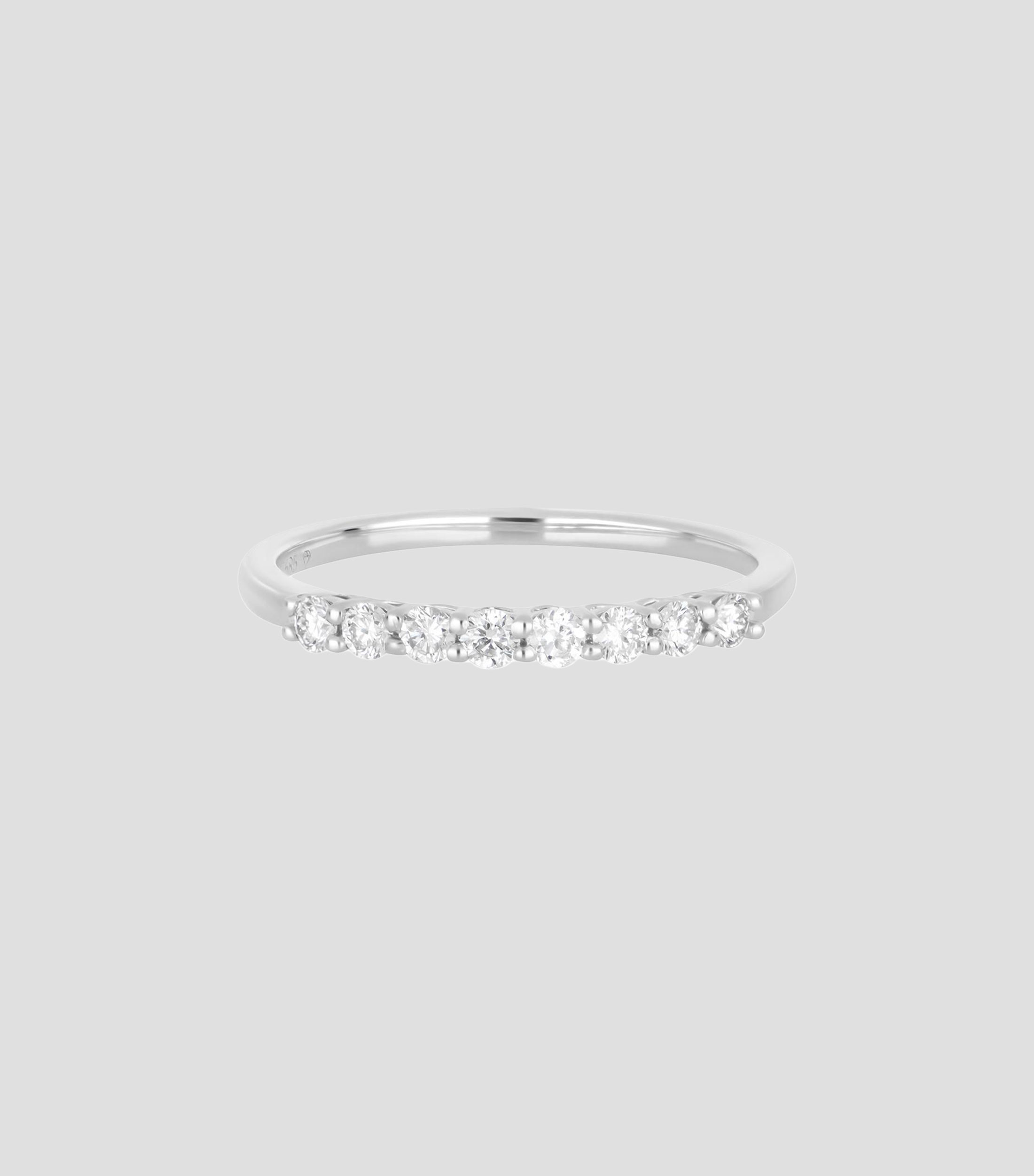 Anillo en Oro blanco de 14 Kilates con Diamantes Naturales Mujer