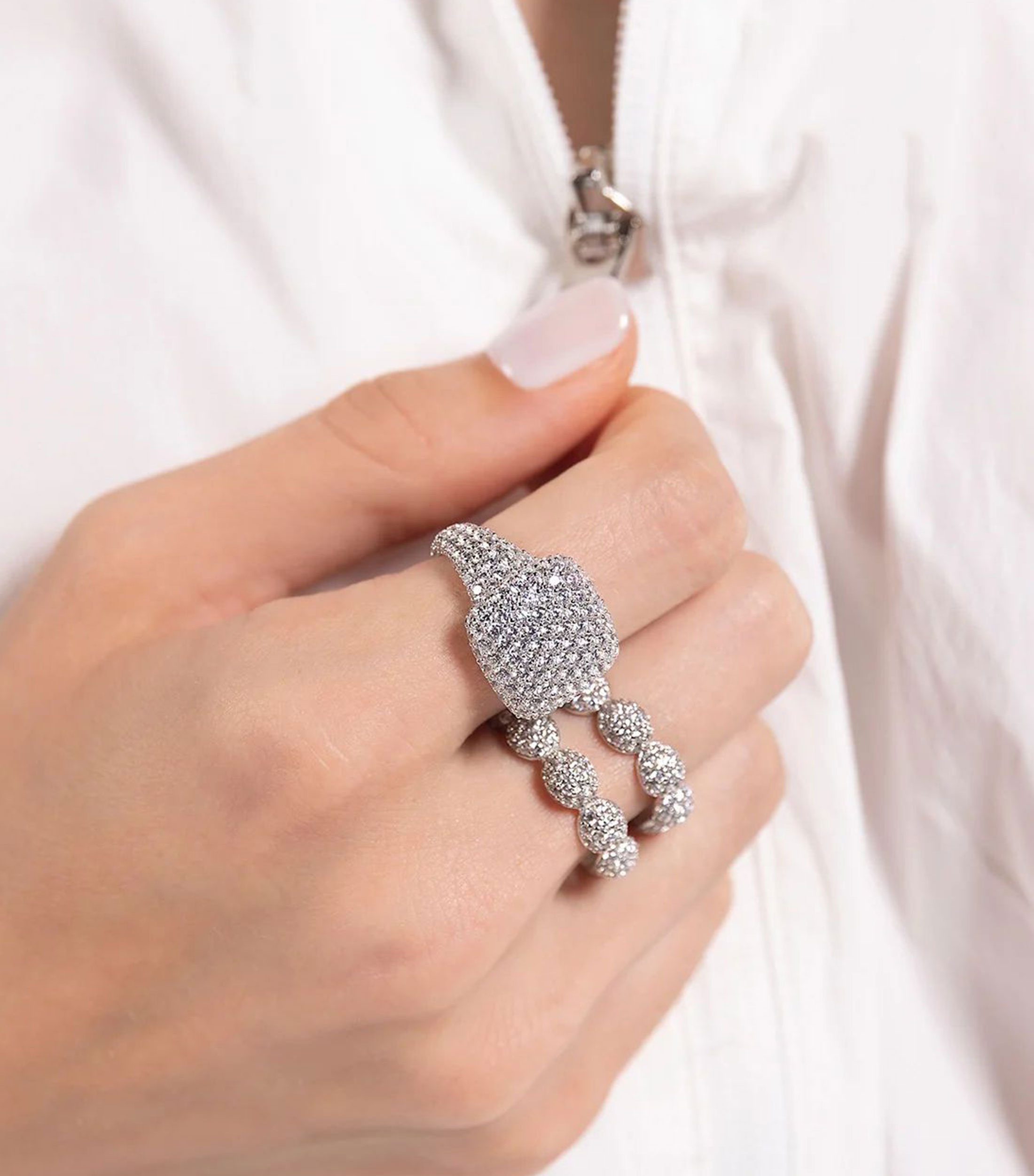 Anillo en plata .925 con incrustación de zirconia Mujer