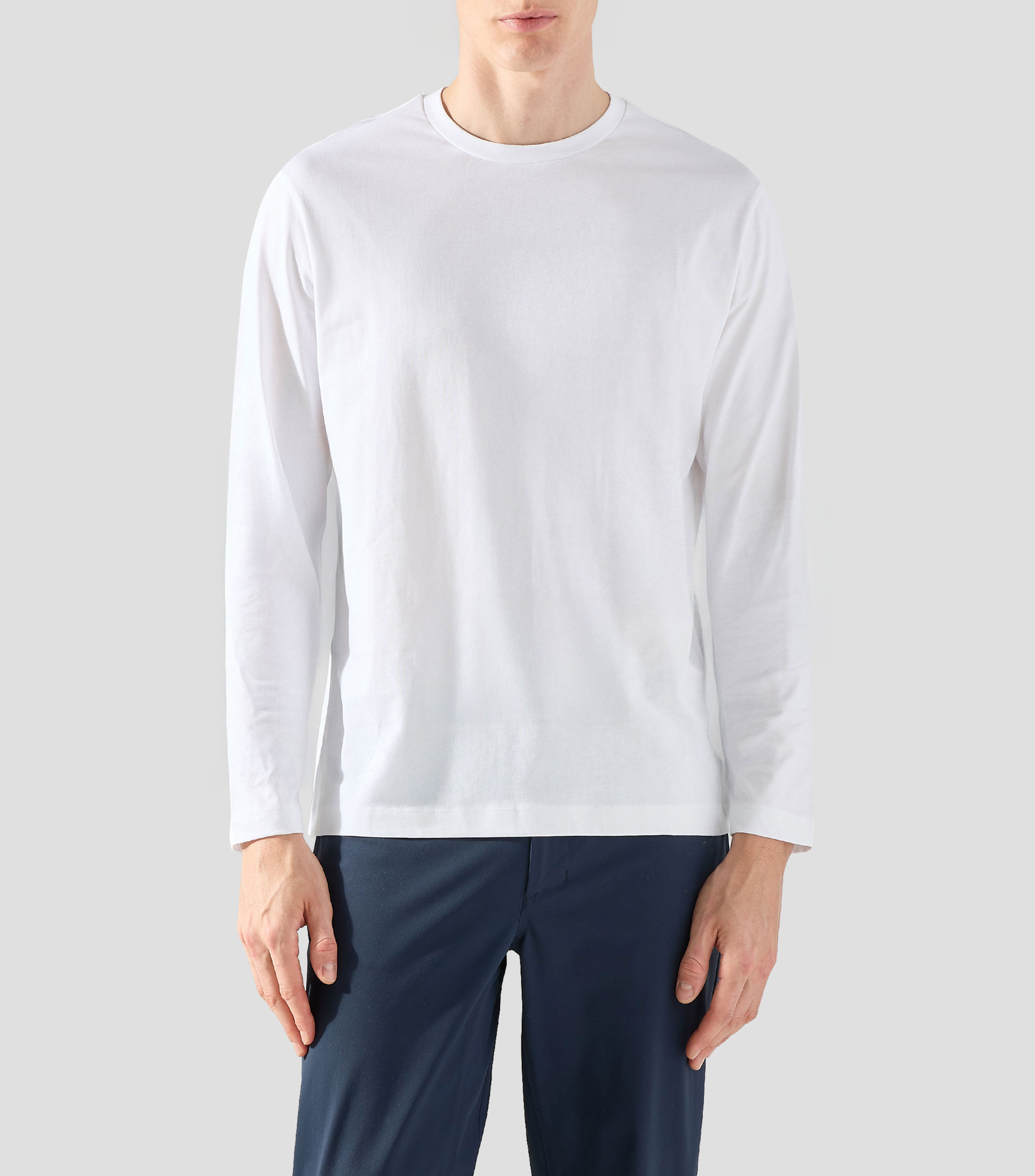 Playera cuello redondo manga larga lisa Hombre