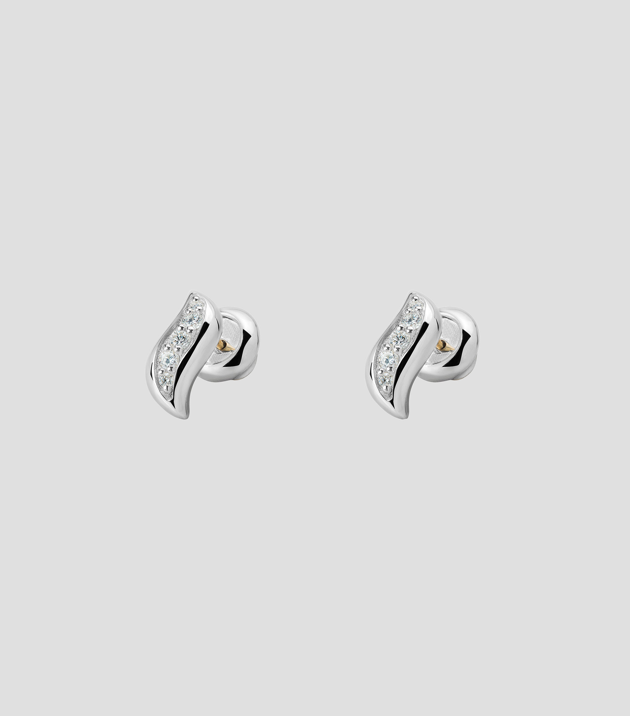 Aretes en plata con Diamantes Lazos Cordel Mujer