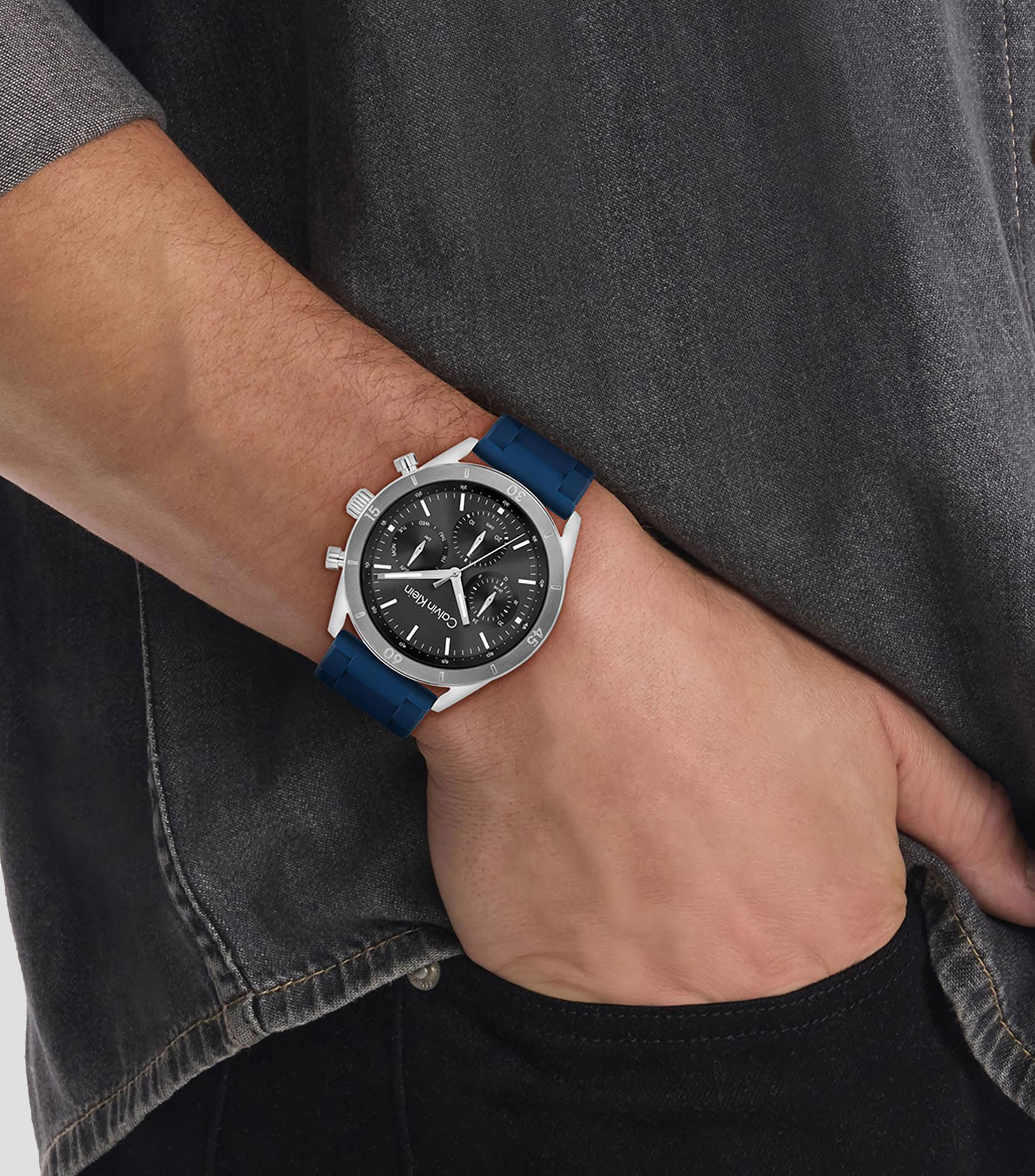 Reloj para hombre Performance Casual, Plateado