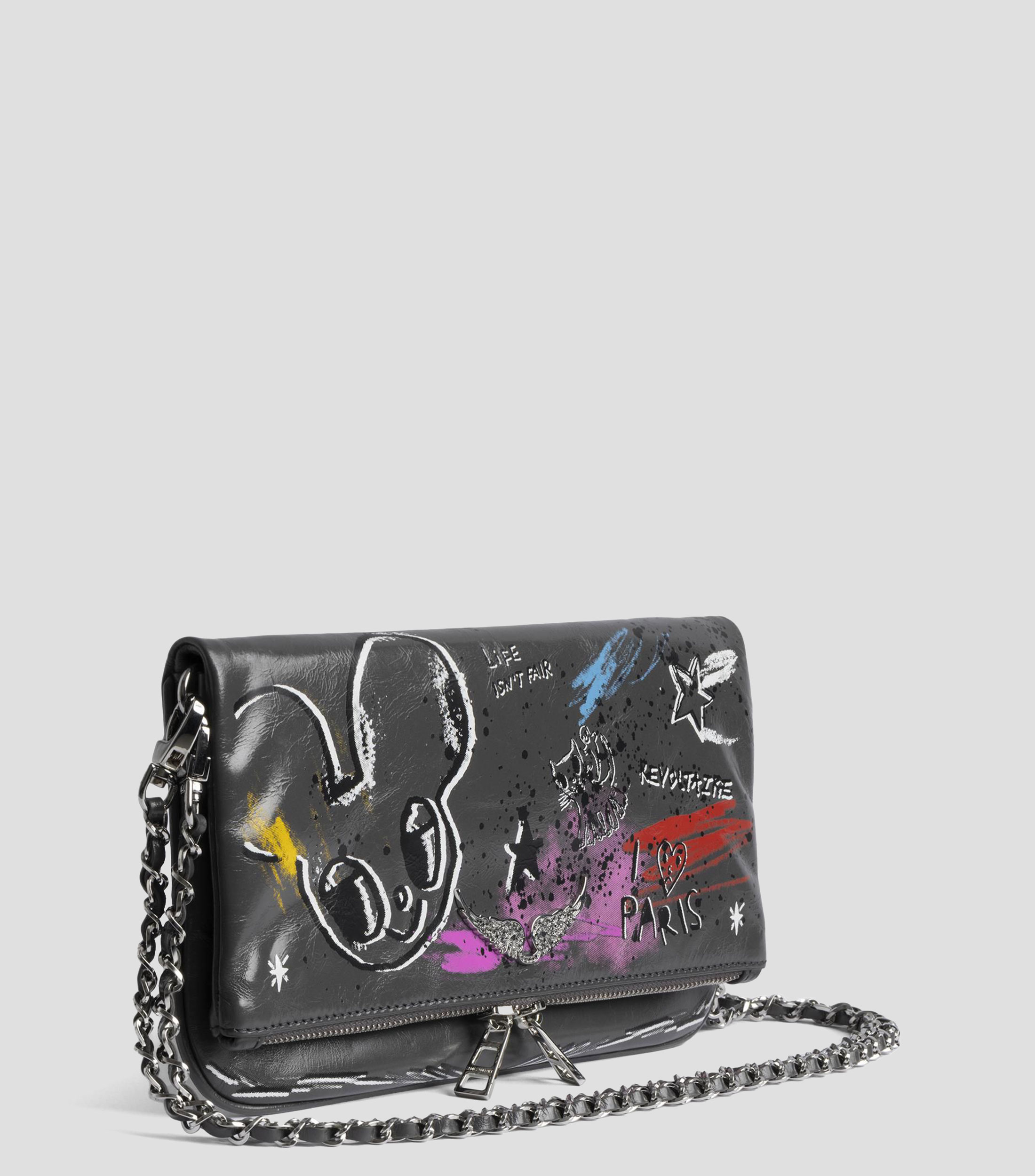 Bolsa clutch en piel Rock Humberto estampada Mujer