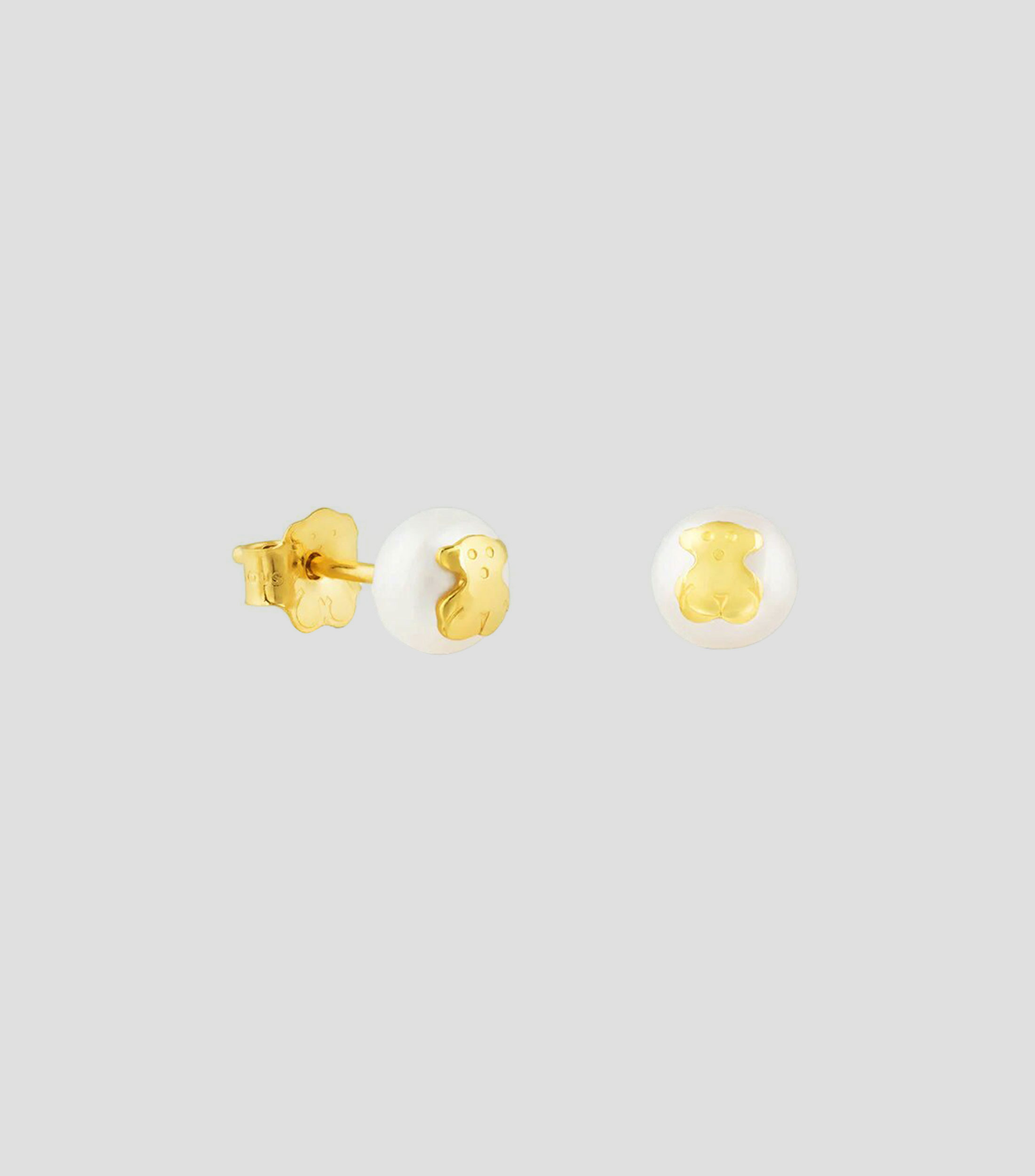 Aretes en oro amarillo de 18 Kilates con perlas Mujer