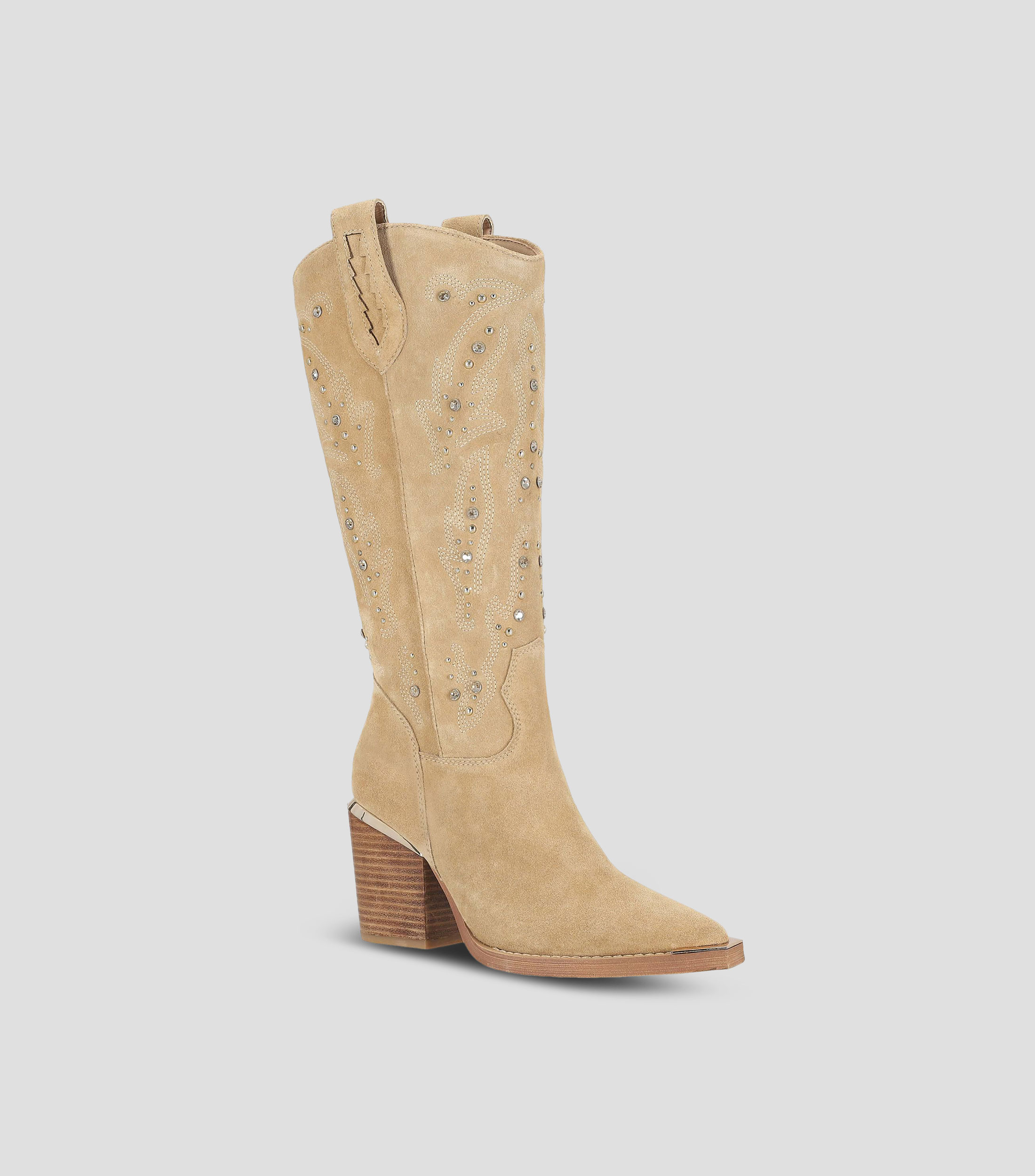 Botas en piel Tacón Medio Cuadrado Mujer