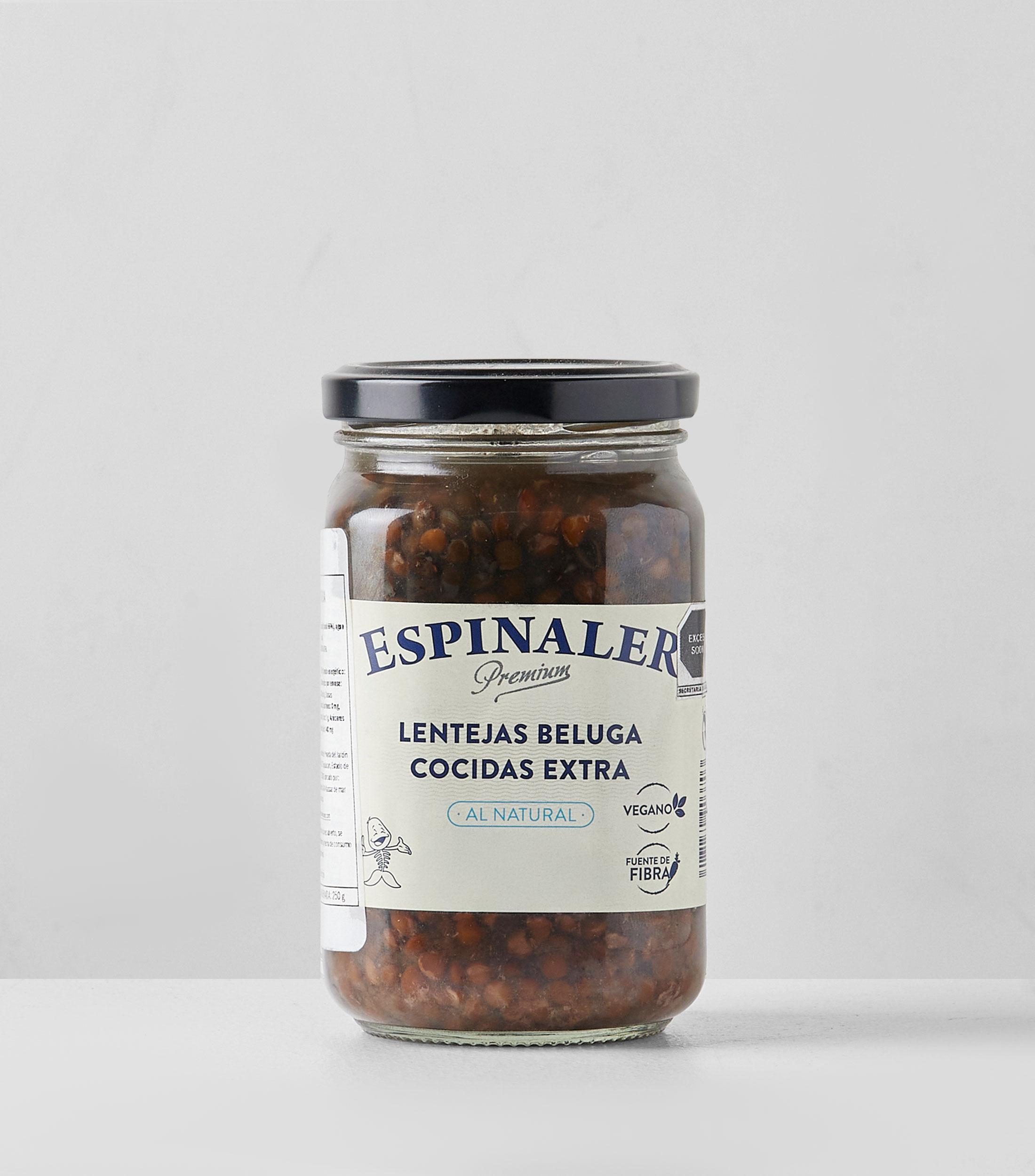 Lentejas Beluga cocidas extra, 375 gr
