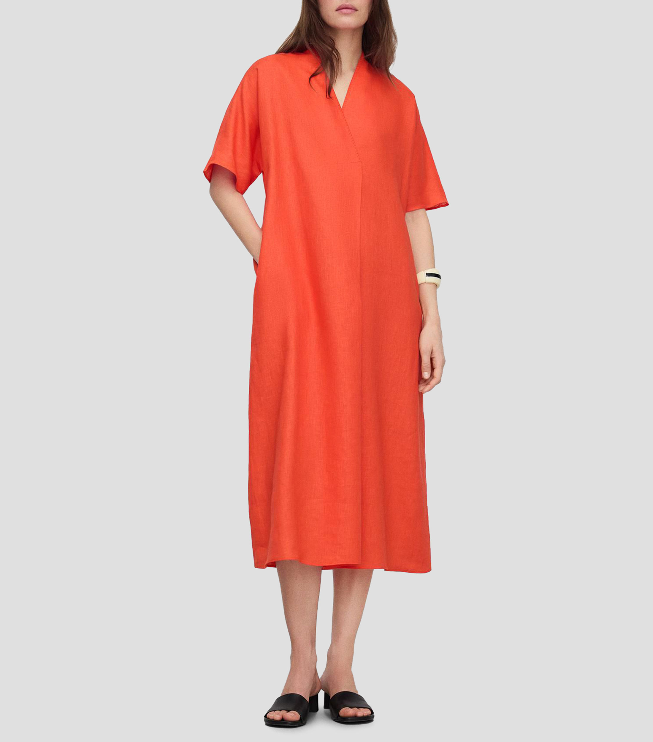Vestido Casual midi lisa Mujer