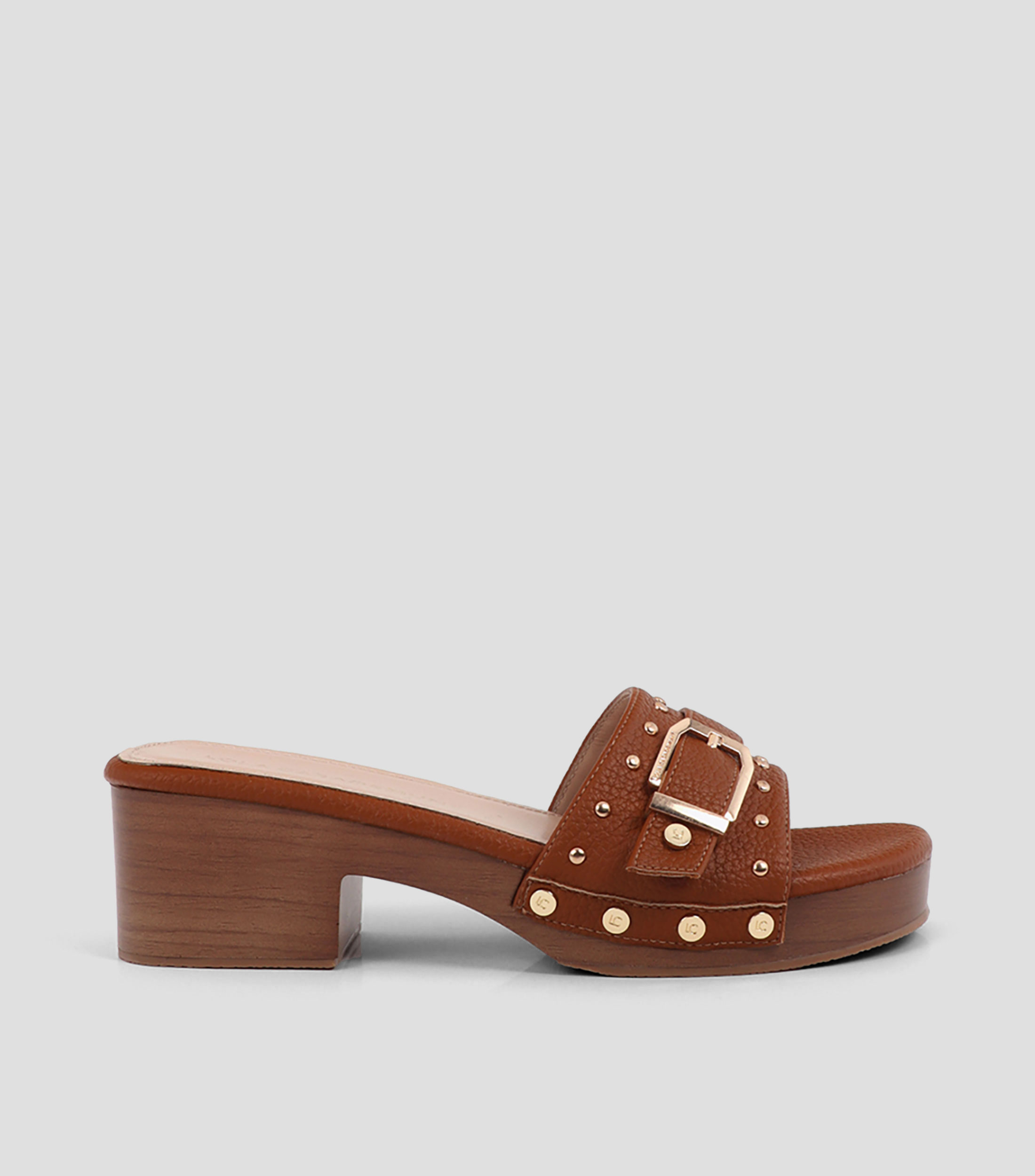 Sandalias con tacón cuadrado Mujer