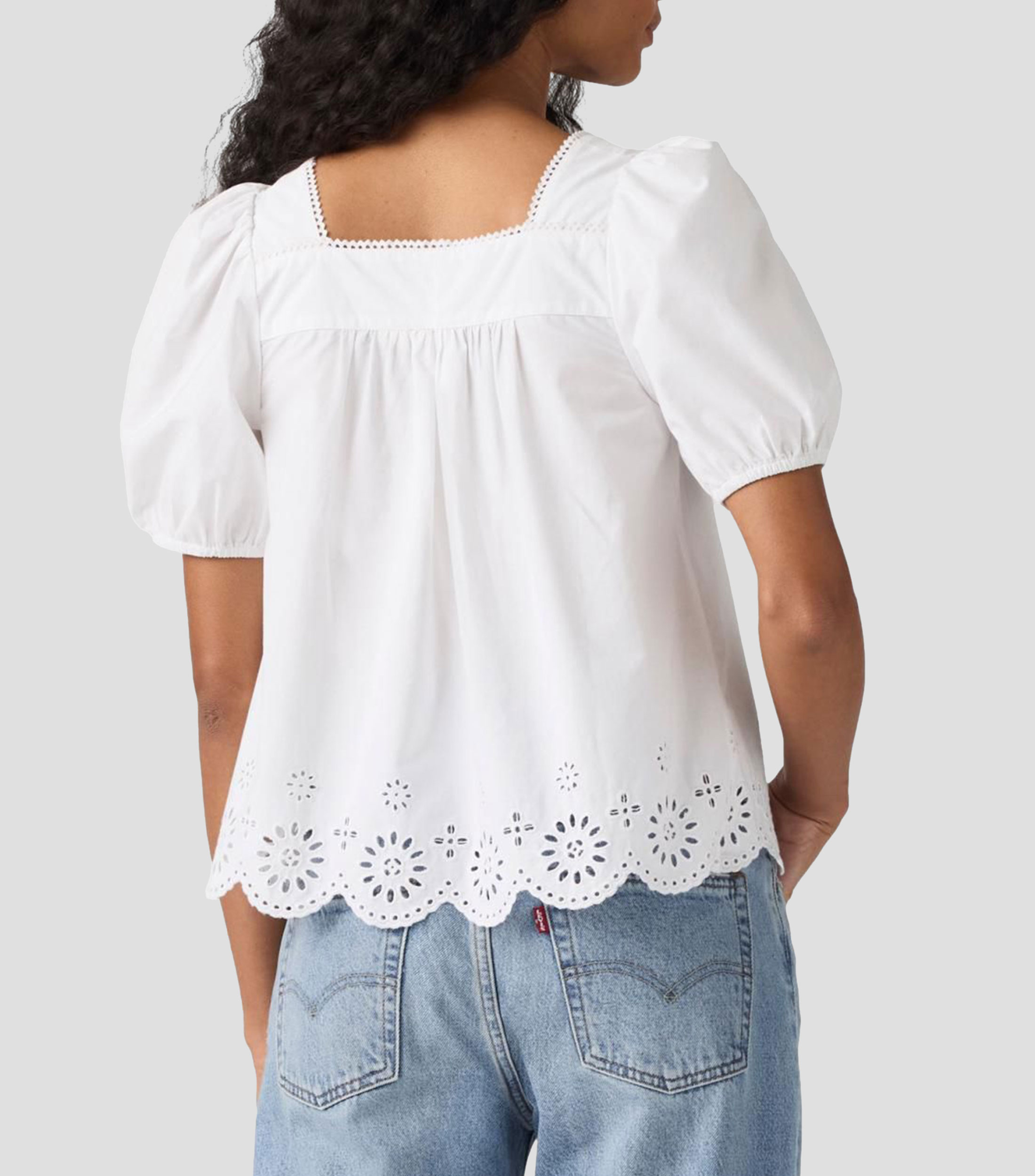 Blusa lisa con manga corta Mujer
