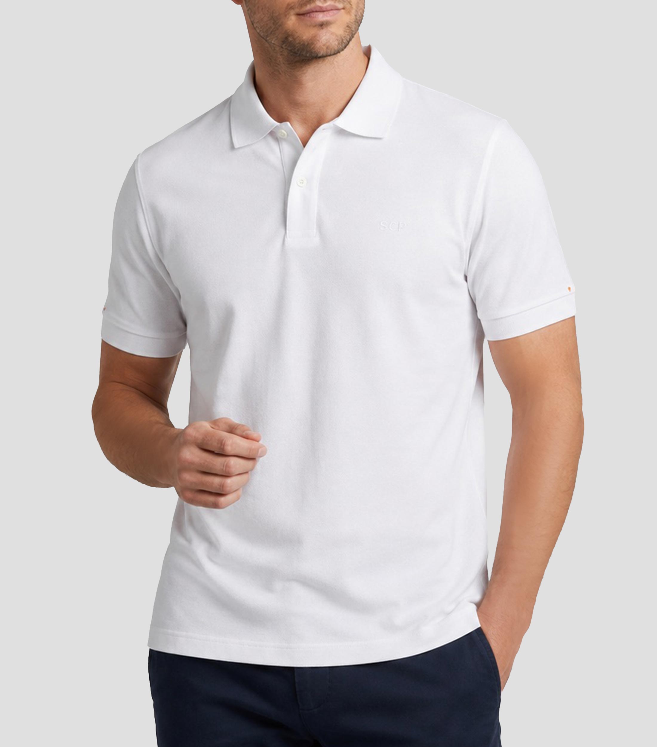 Playera tipo polo manga corta lisa Hombre