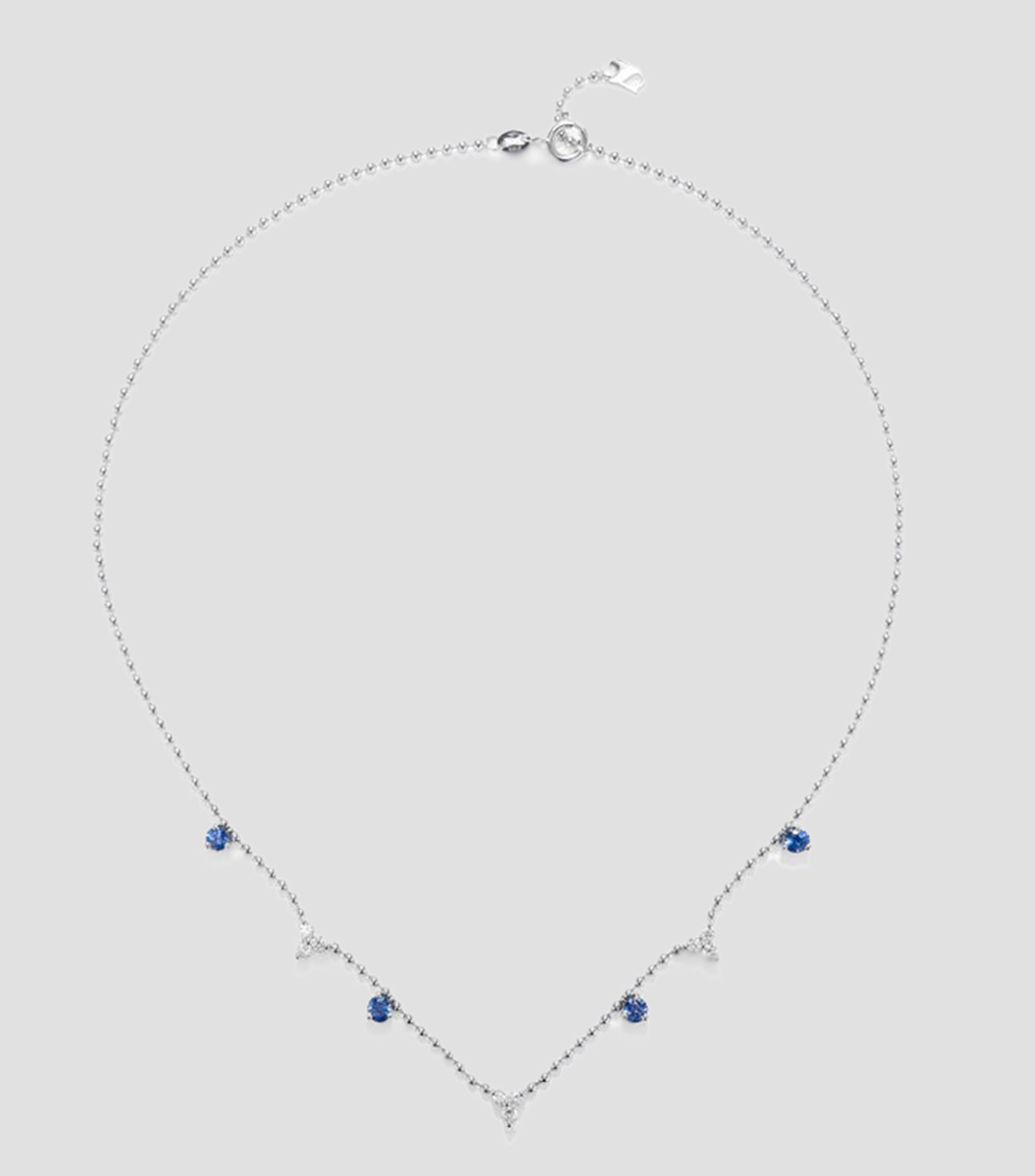 Collar oro blanco de 18 kilates con pedreria Mujer