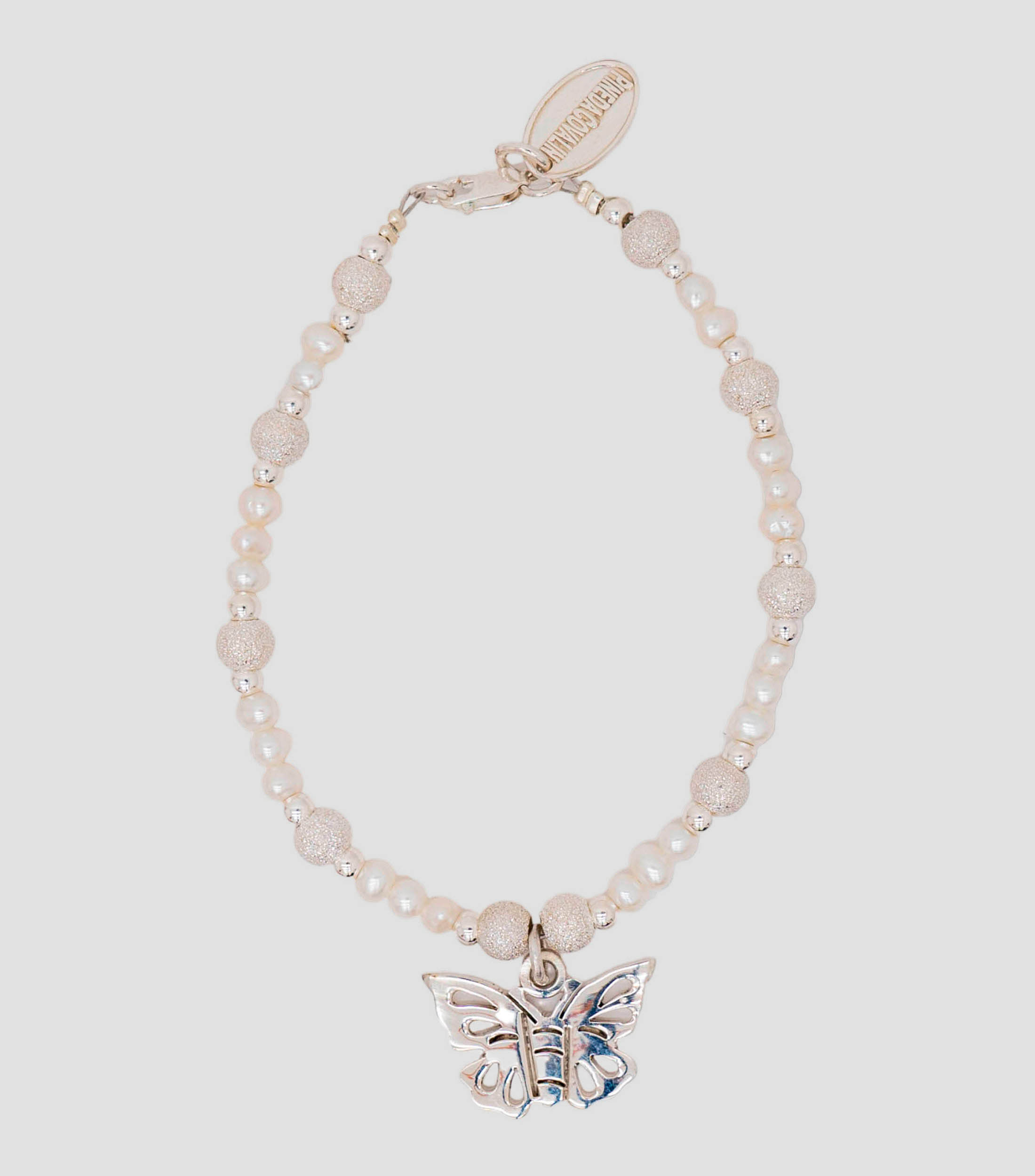 Brazalete en plata con mariposa decorativa Mujer