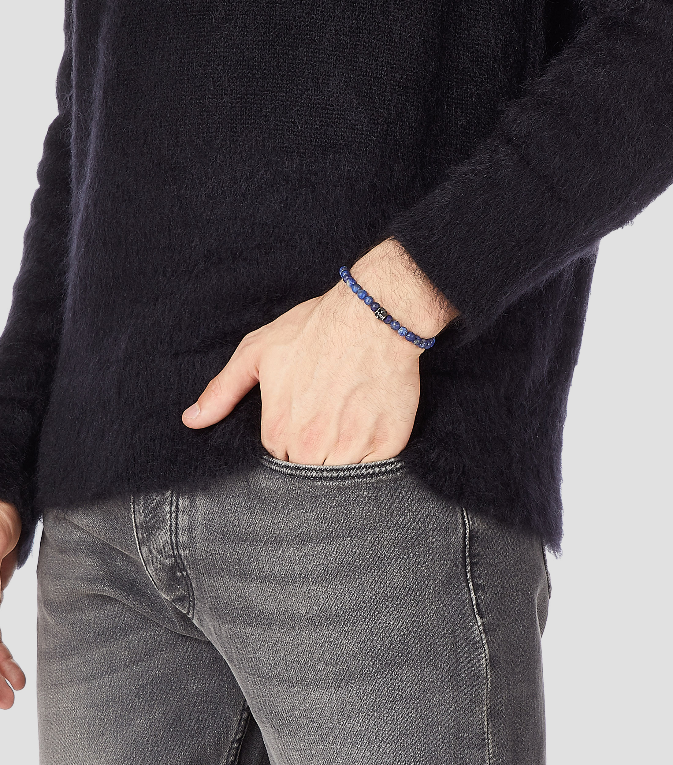 Pulsera One Skull Lapislazuli Hombre