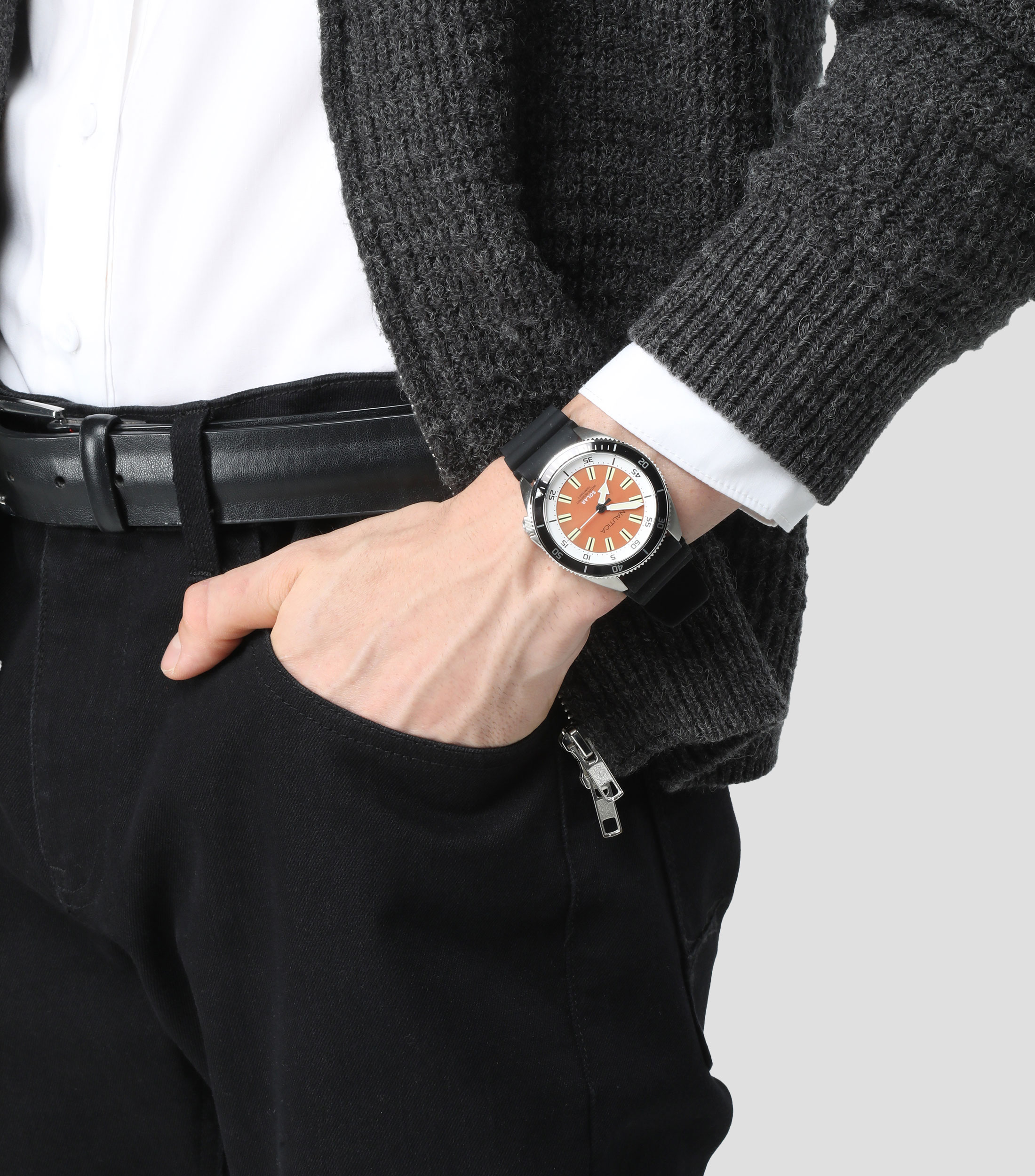 Reloj para Hombre Vintage Casual, Plateado, Negro