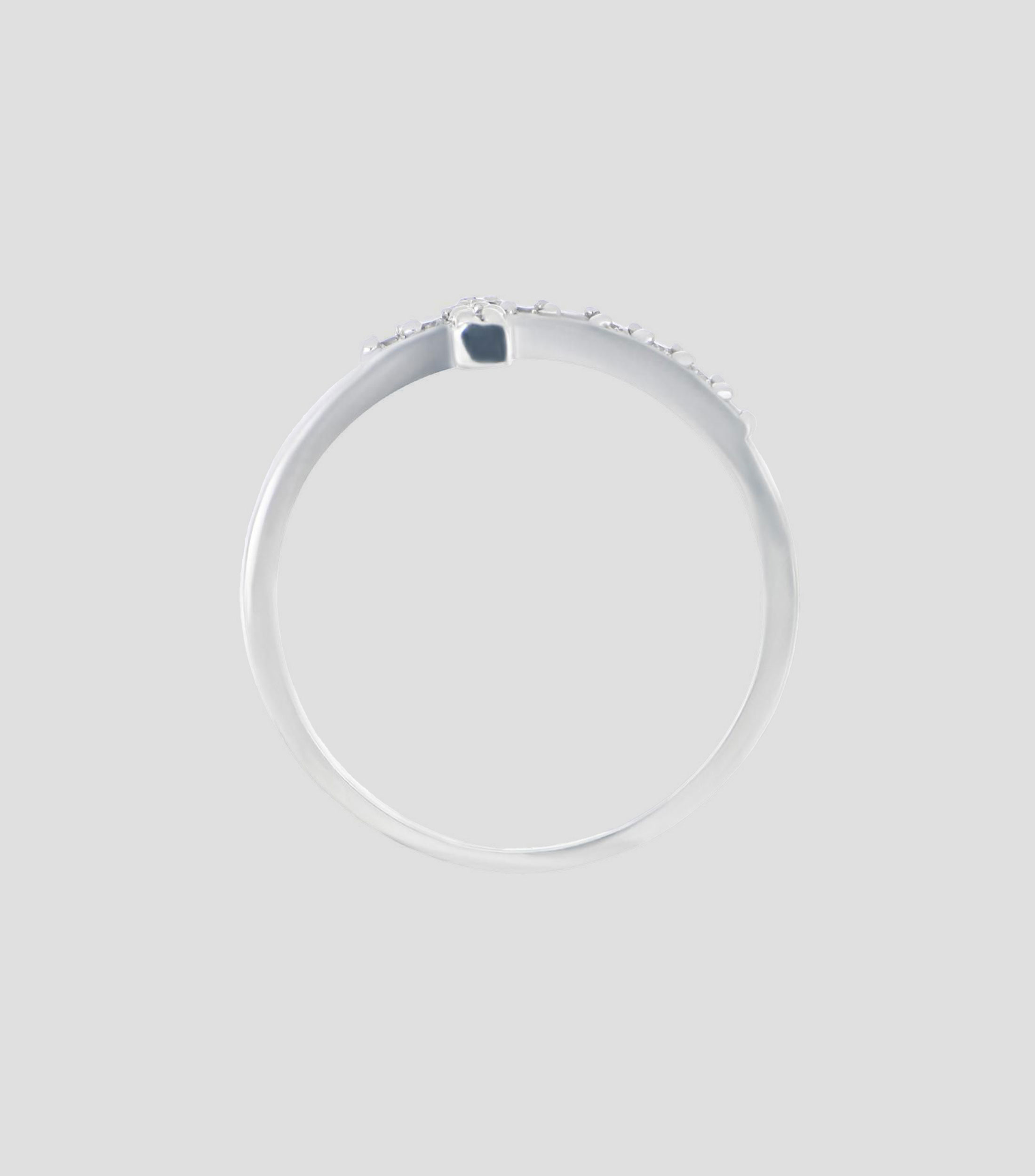 Anillo en oro blanco de 14 kilates con diamantes Mujer