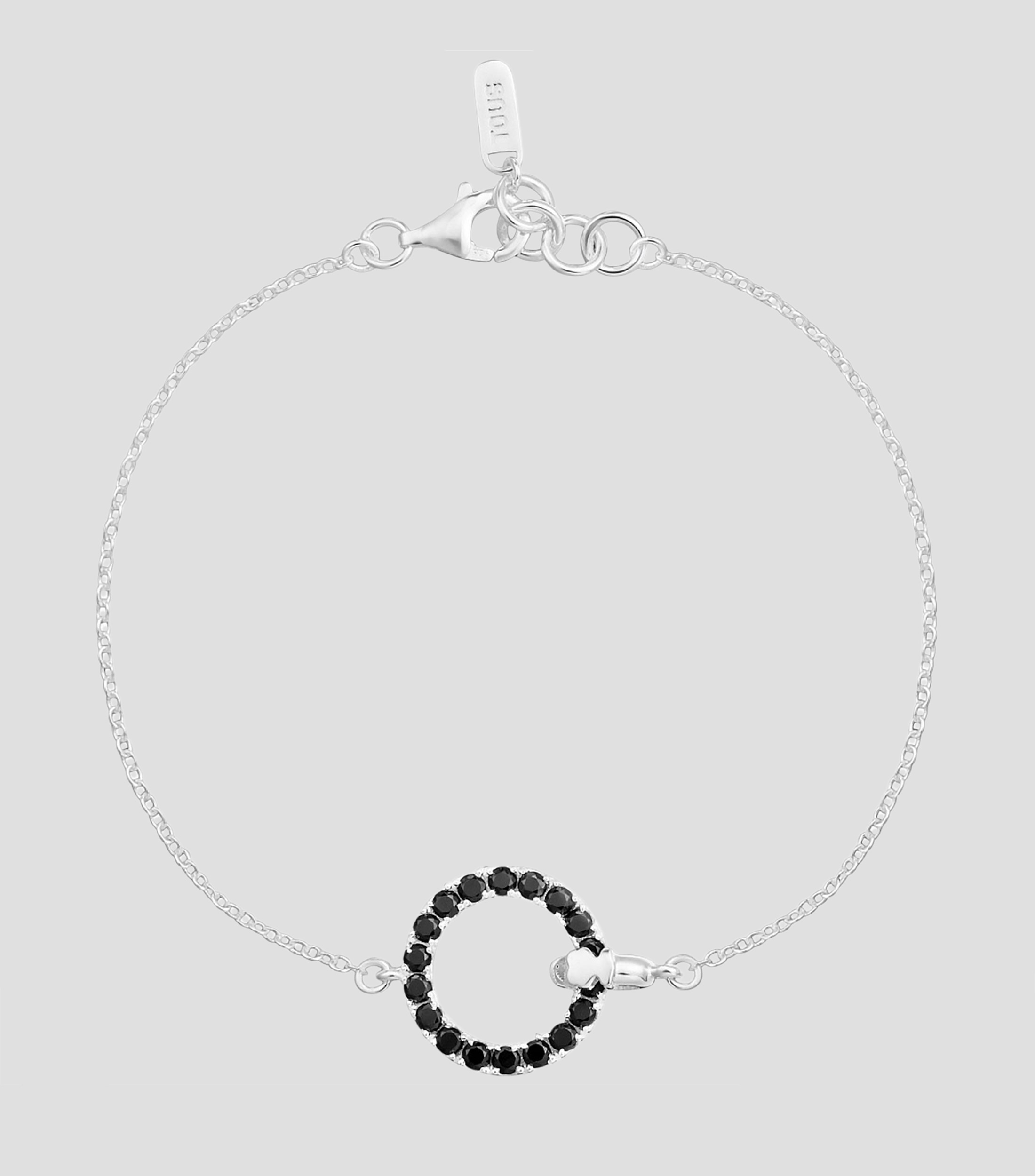 Pulsera cadena en plata Straight con espinelas Mujer