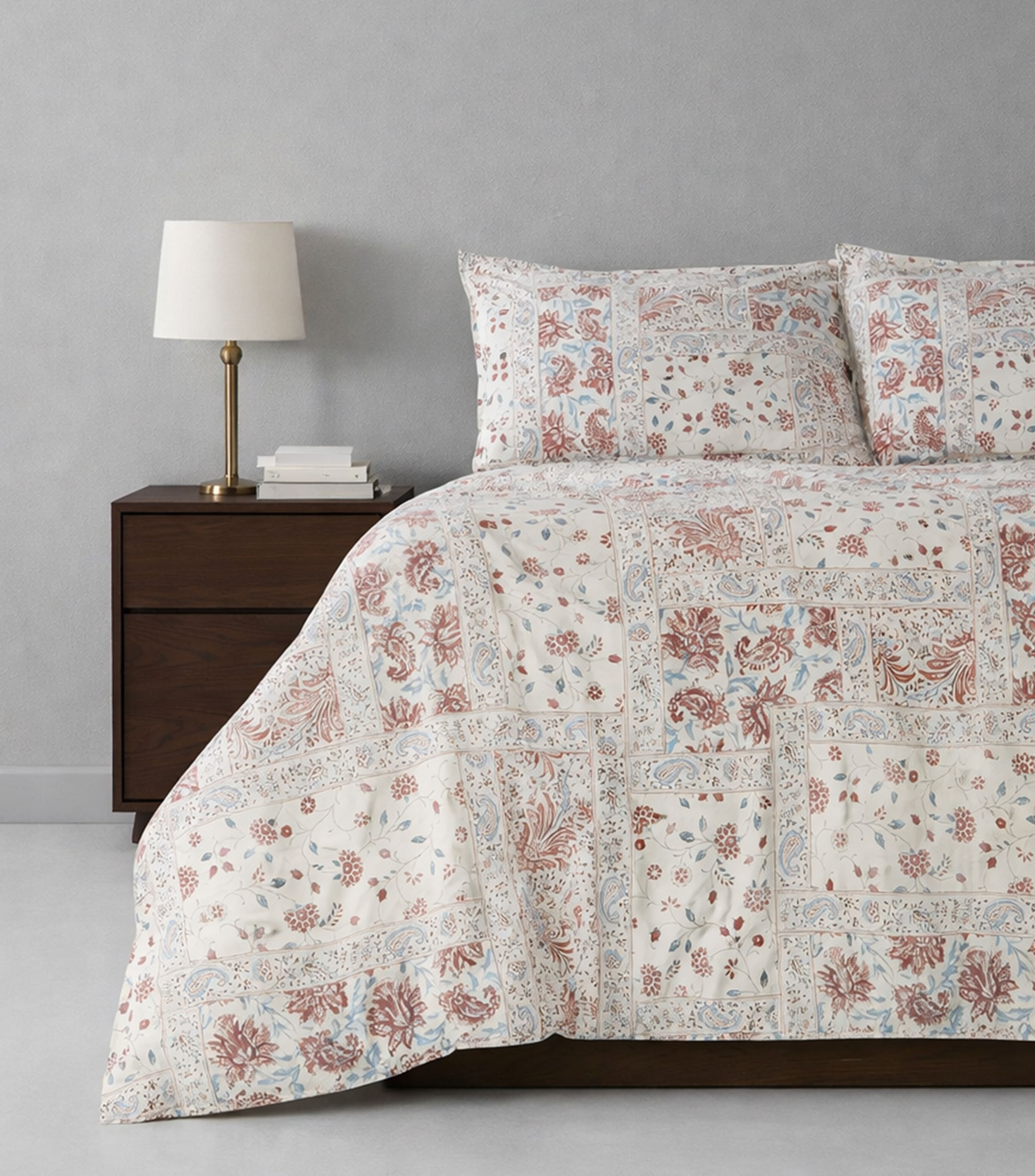 Juego de colcha matrimonial/queen size en algodón Katie multicolor