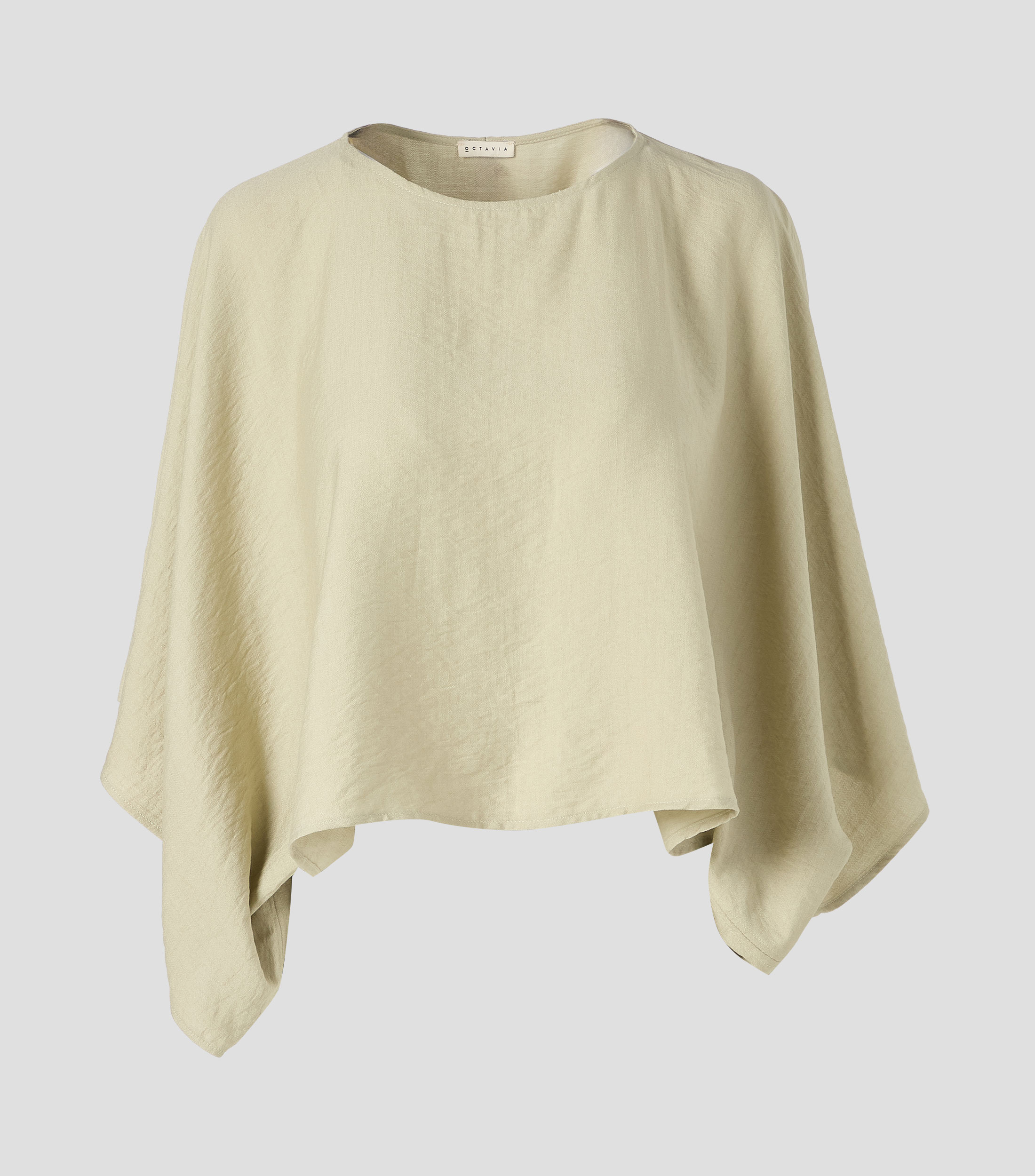 Blusa lisa manga 3/4 Mujer