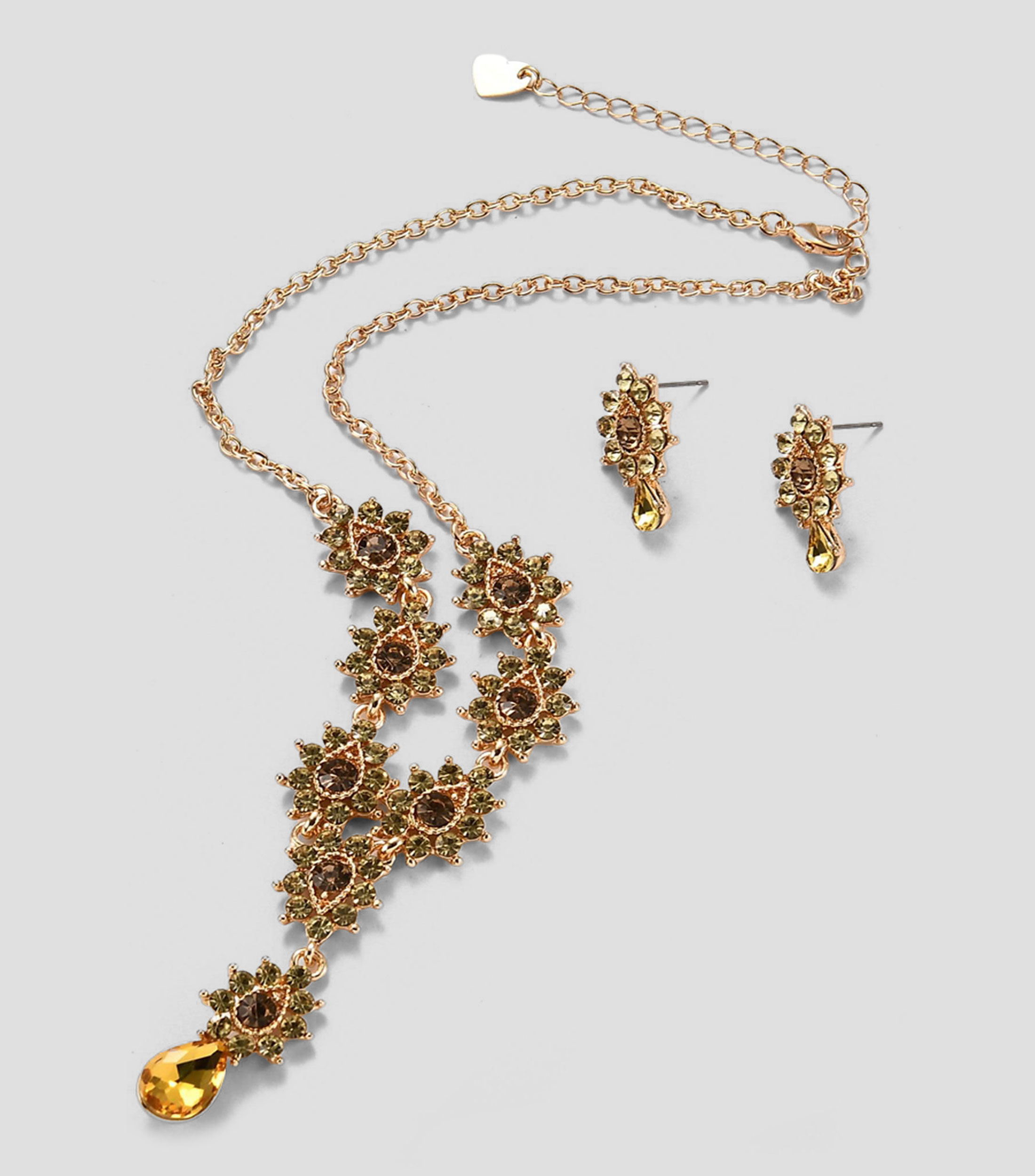 Set de collar y aretes con cristales Mujer