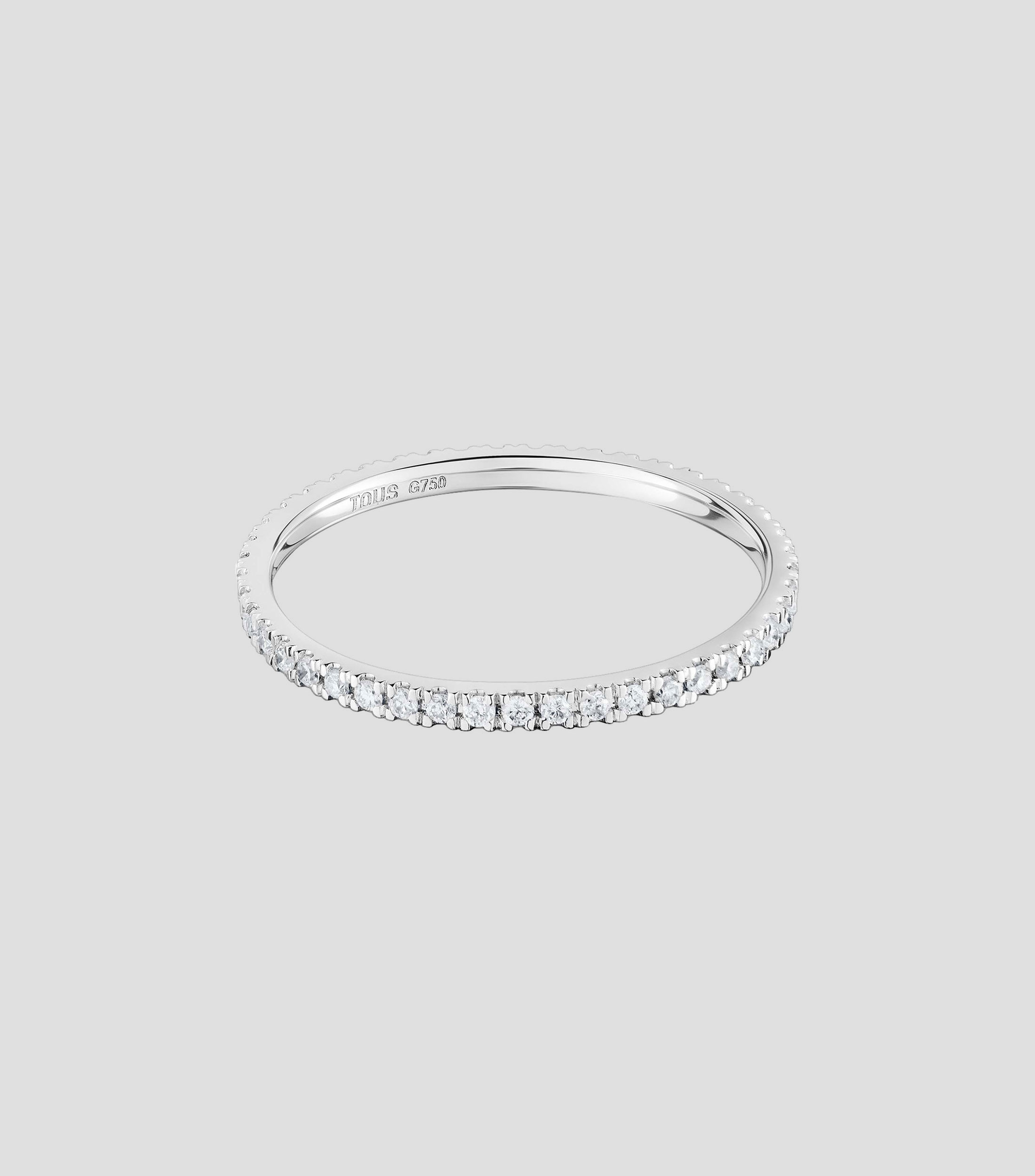 Anillo en Oro Blanco de 18 Kilates Les Classiques con Diamantes Mujer