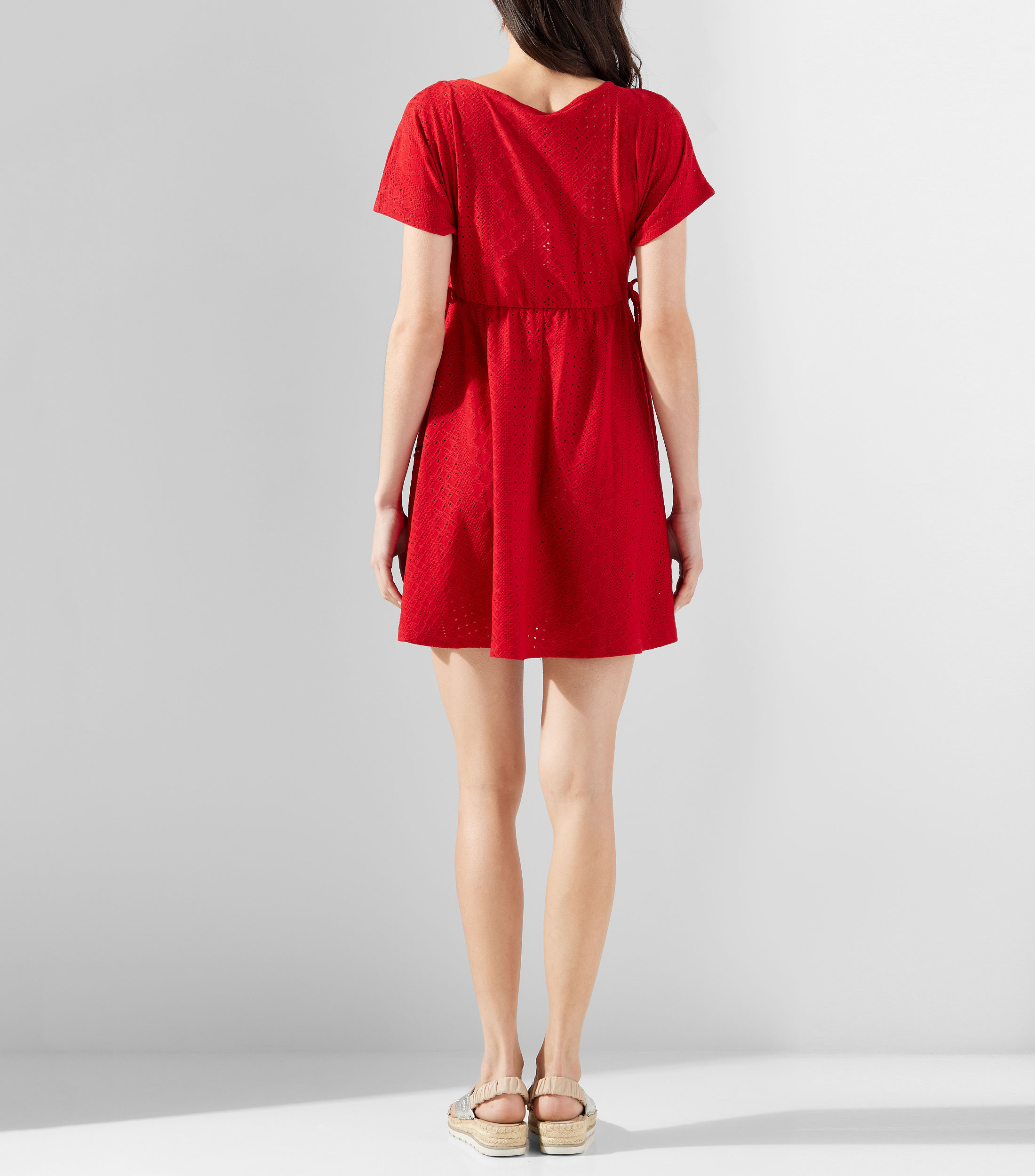 Vestido corto liso Mujer