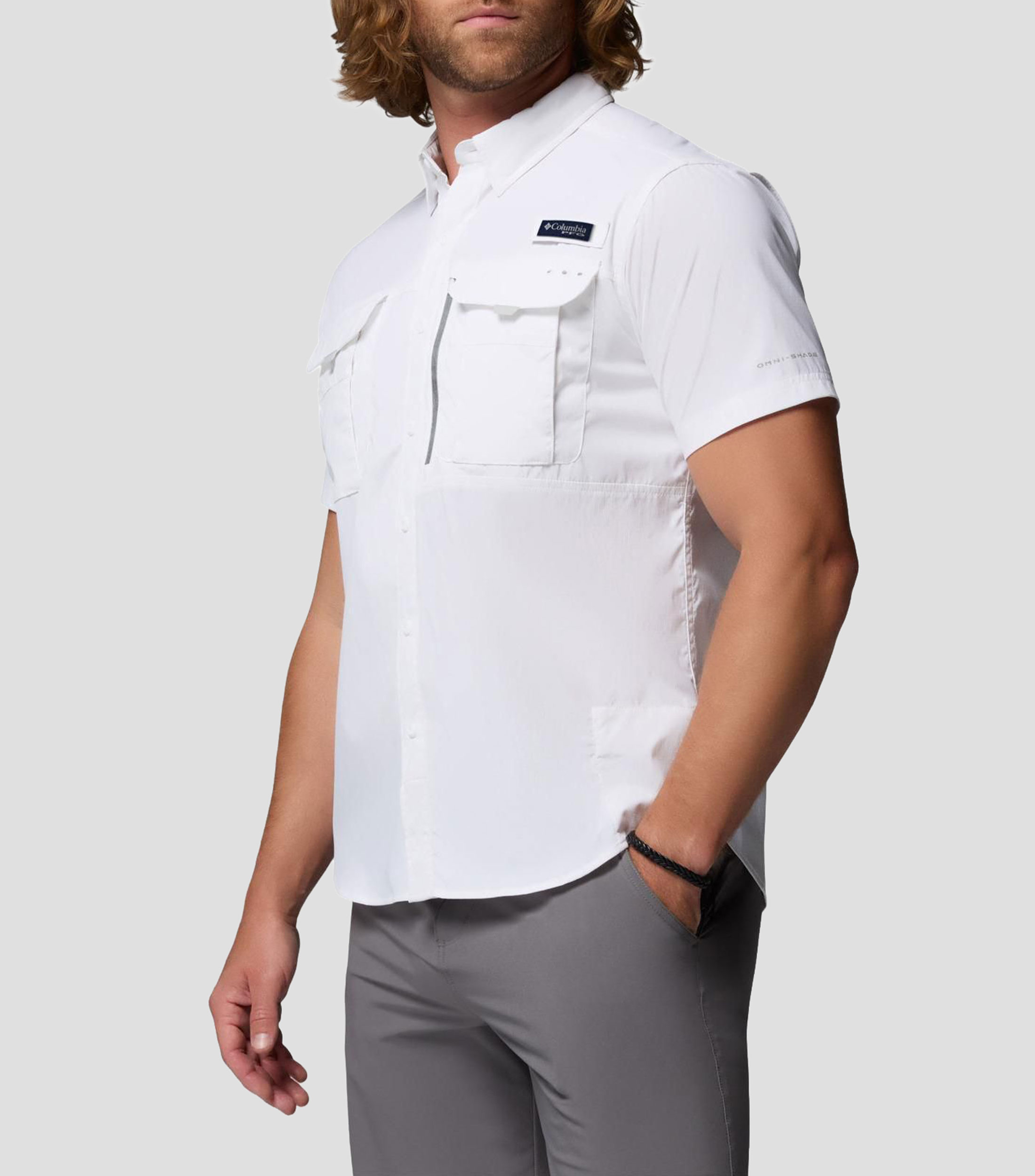 Camisa lisa manga corta Hombre