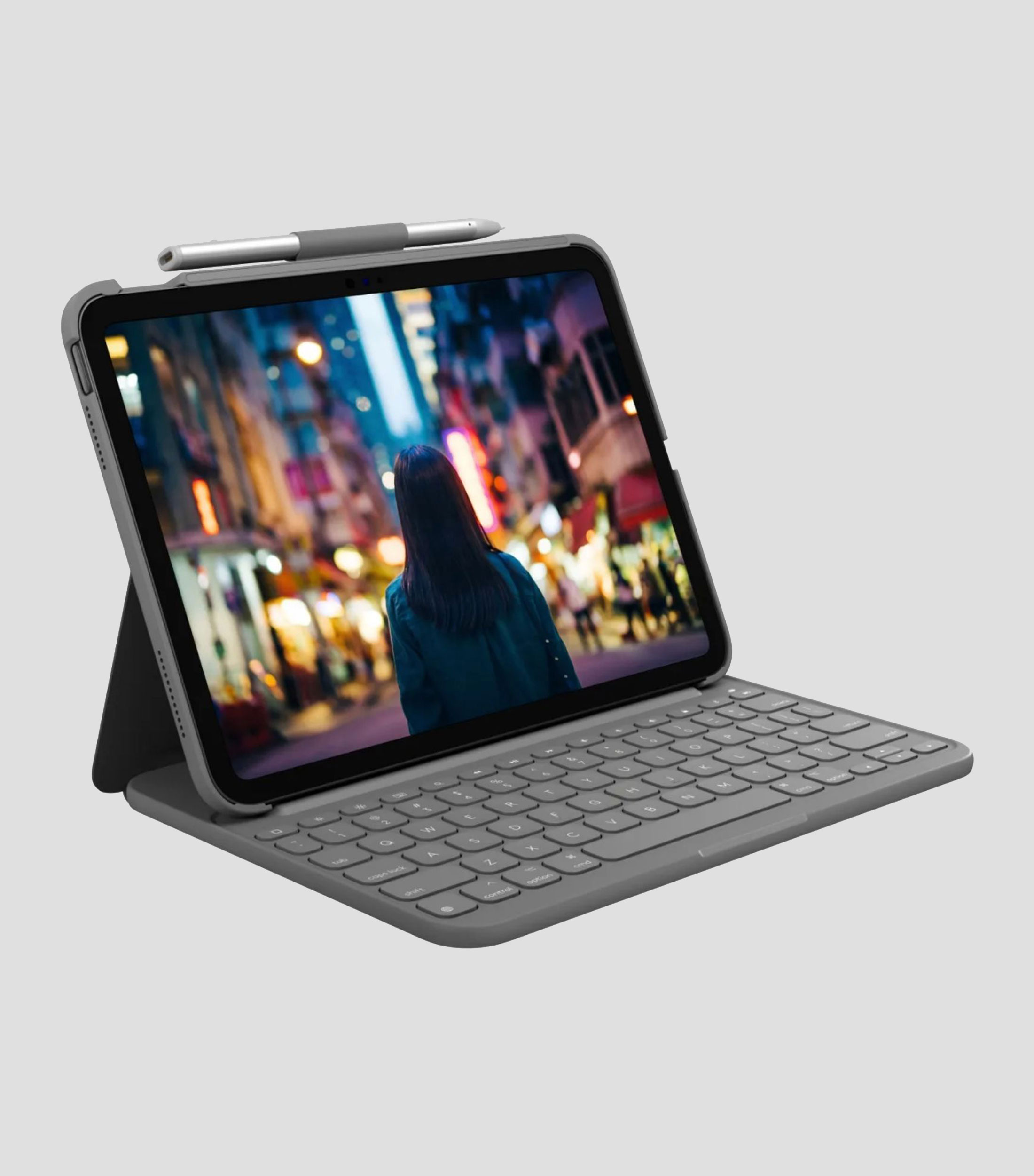 Funda con Teclado Slim Folio para iPad Gen 10 - Gris