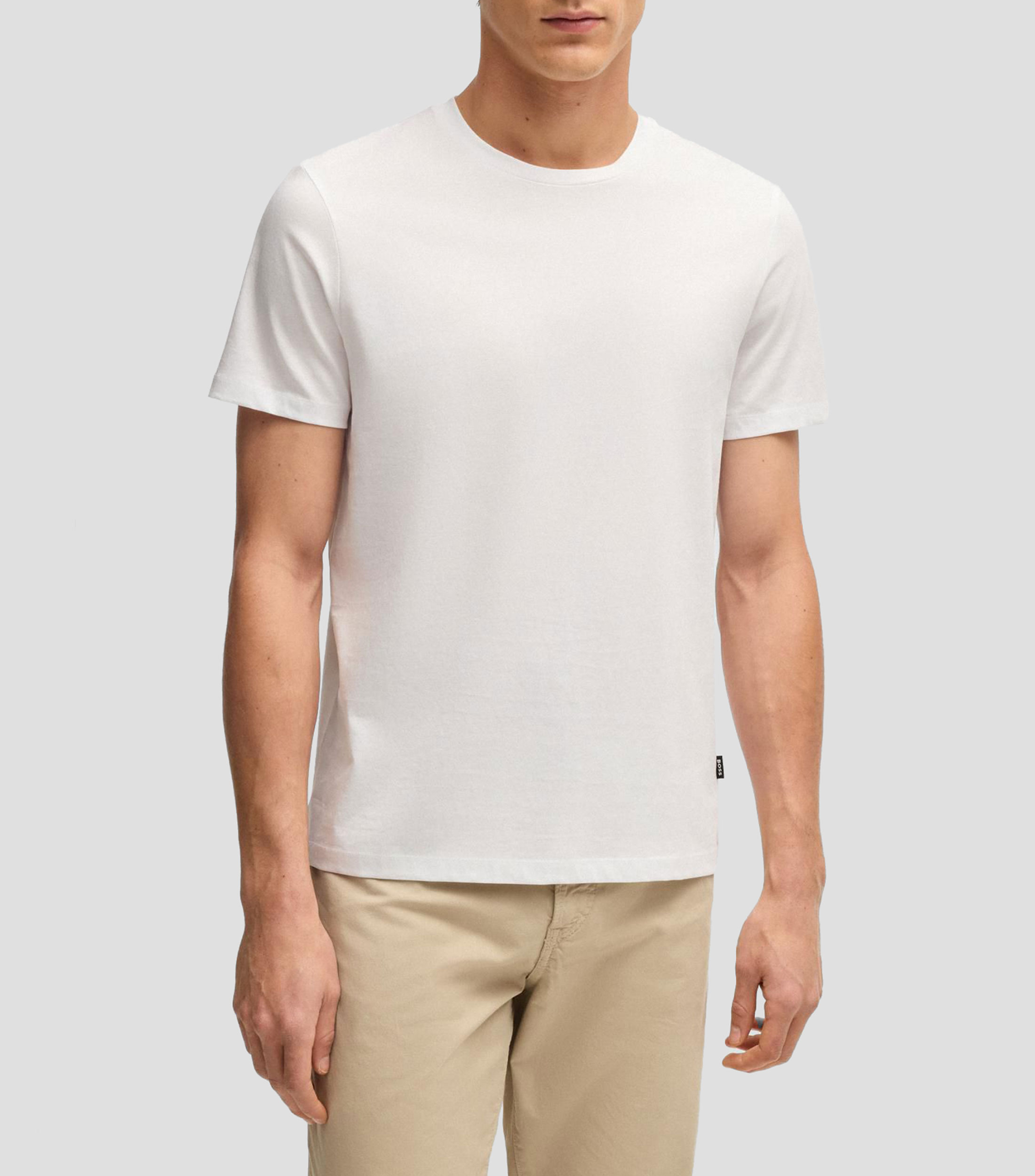 Playera de manga corta Slim en algodón mercerizado Hombre