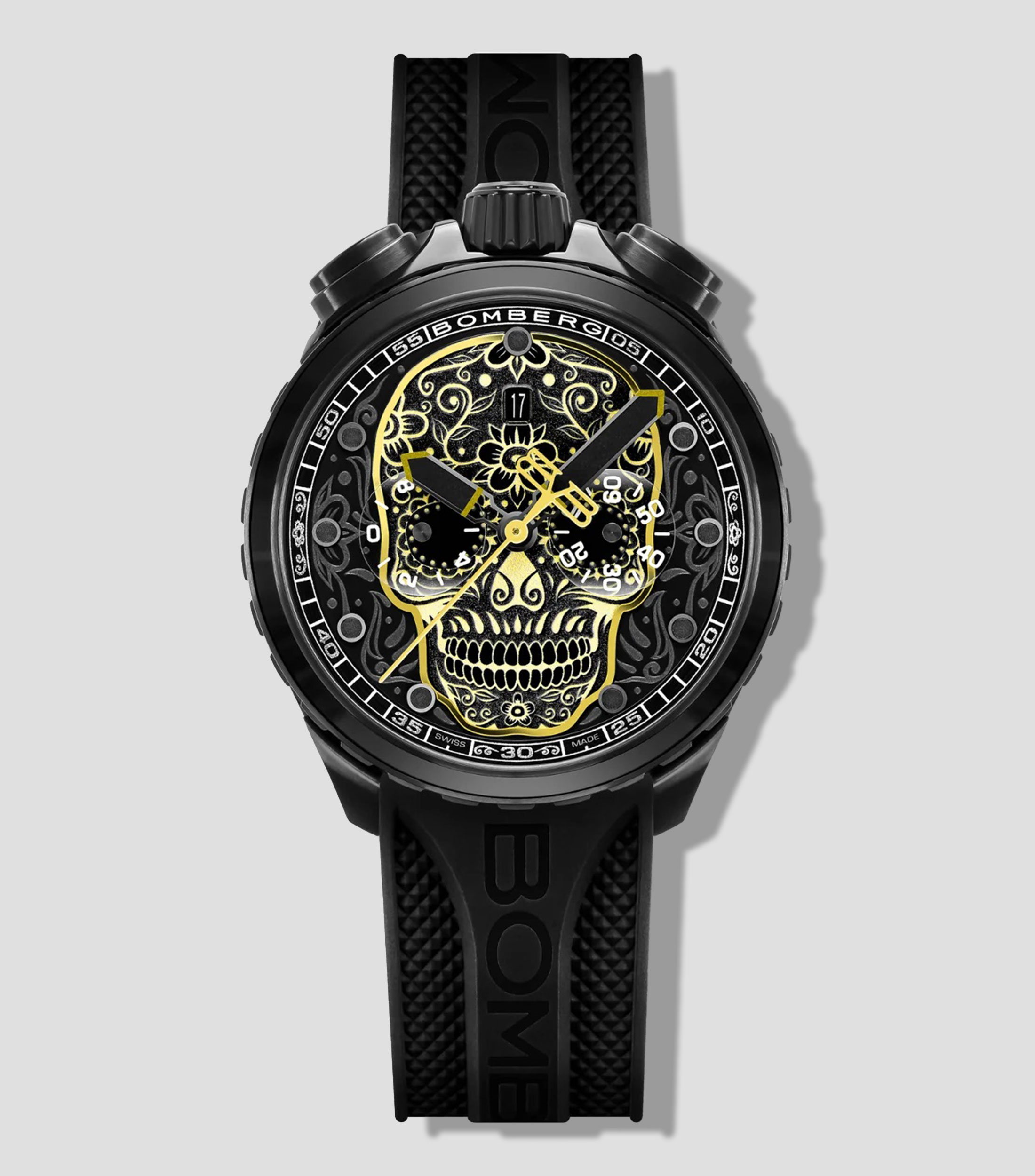 Reloj para Hombre Bolt-68 Heritage Sugar Skull Casual, Negro