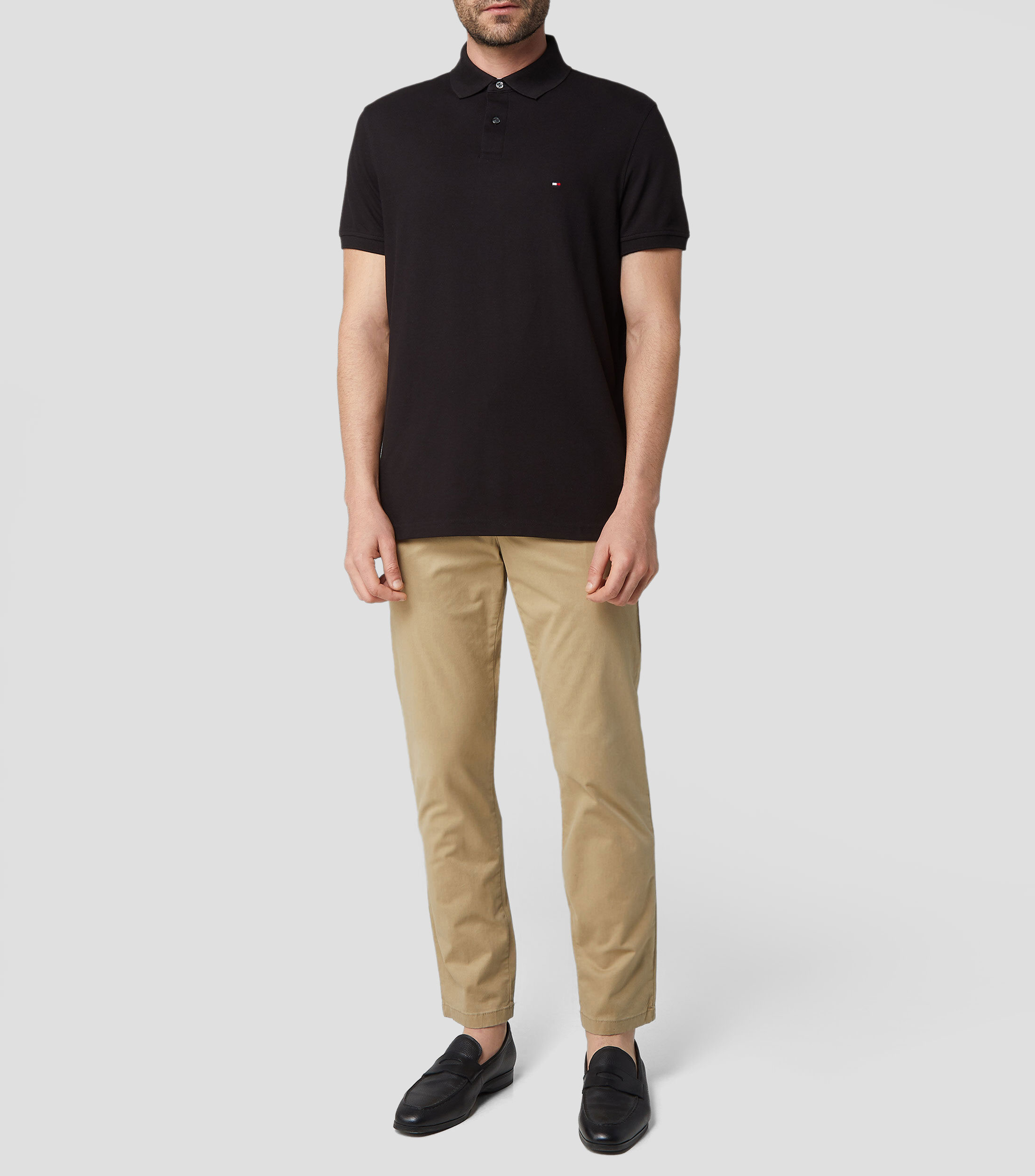 Playera tipo polo manga corta lisa Hombre