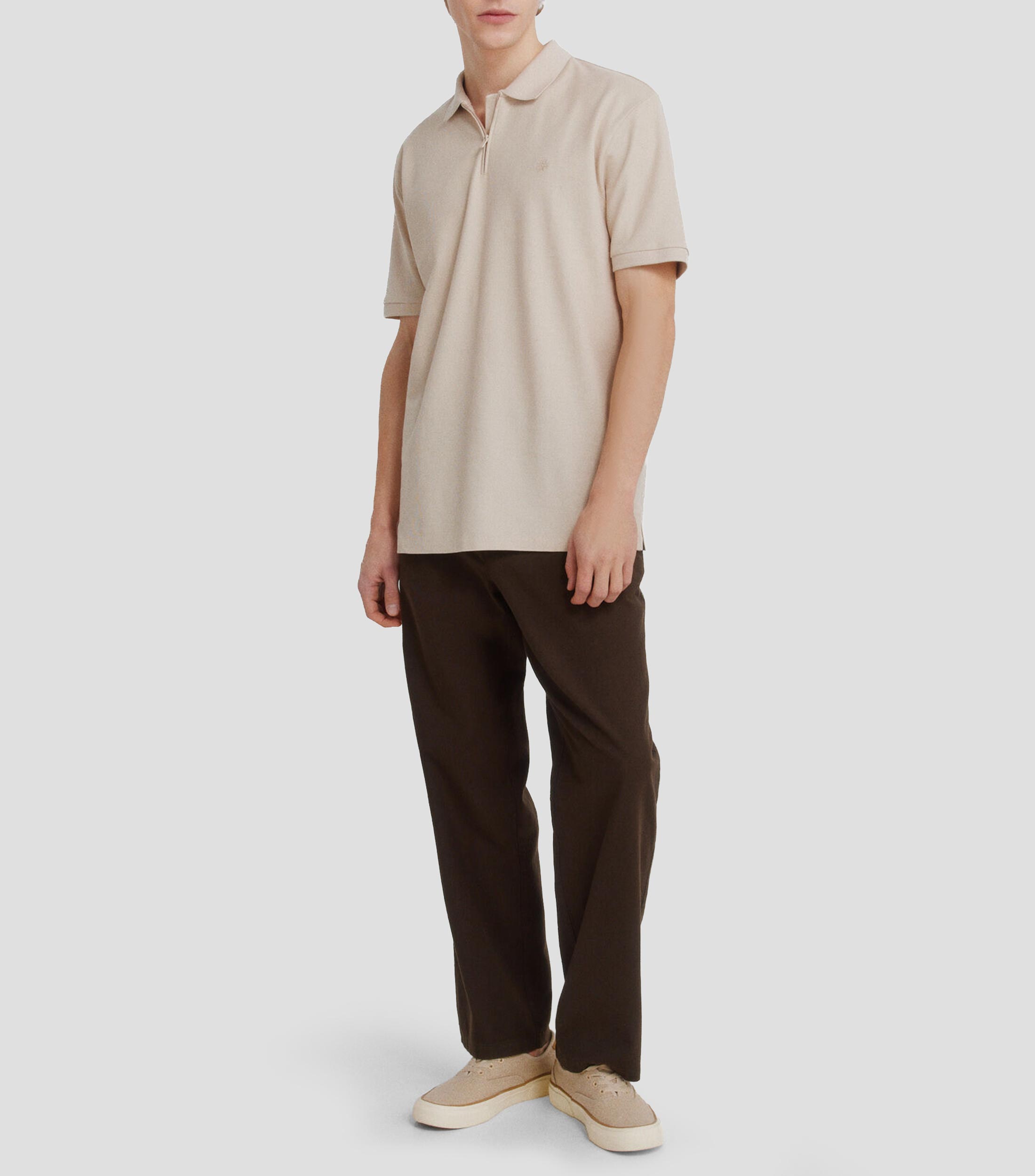 Playera tipo polo manga corta lisa Hombre