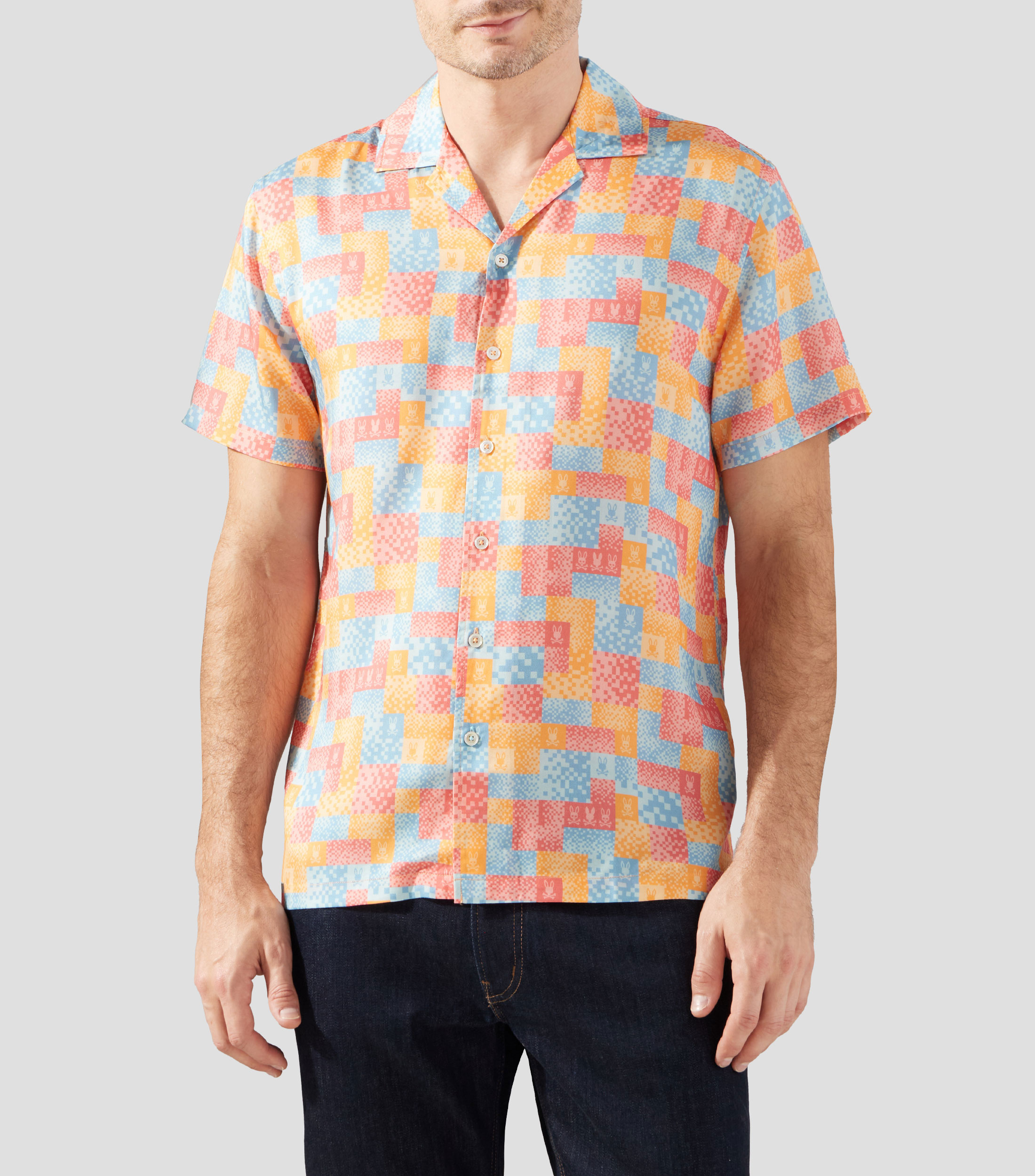 Camisa estampada manga corta Hombre
