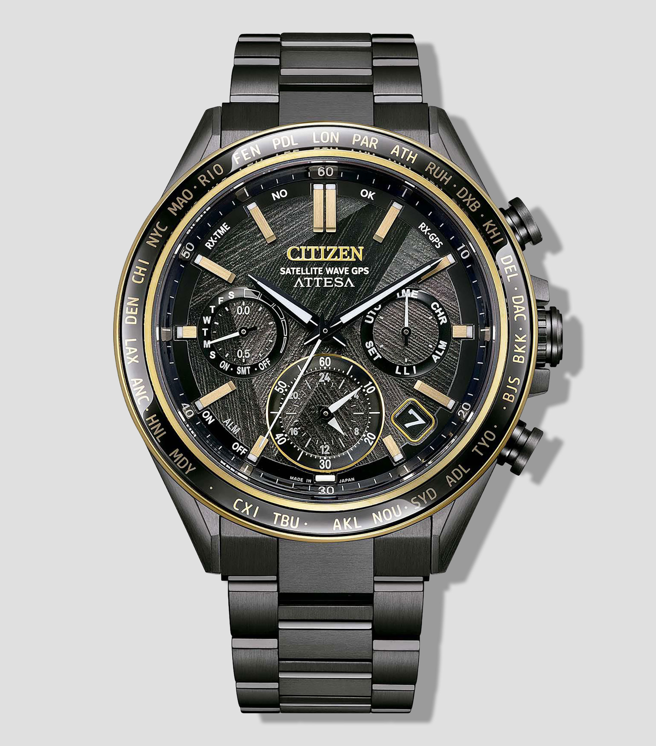 Reloj para Hombre ATTESA Super Titanium F950 Light in Dark Edición Especial Negro