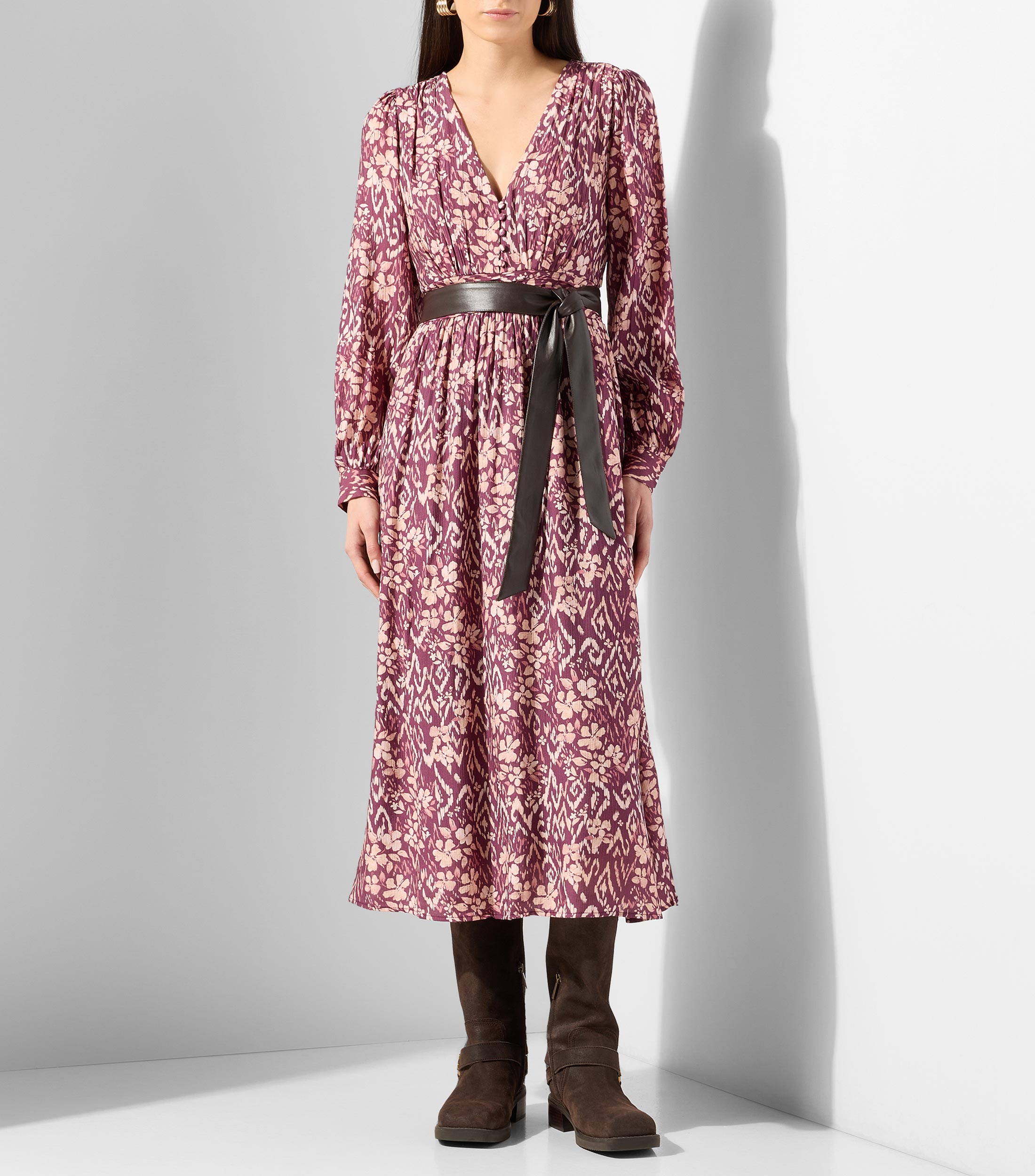 Vestido Largo manga larga estampado Susi Mujer