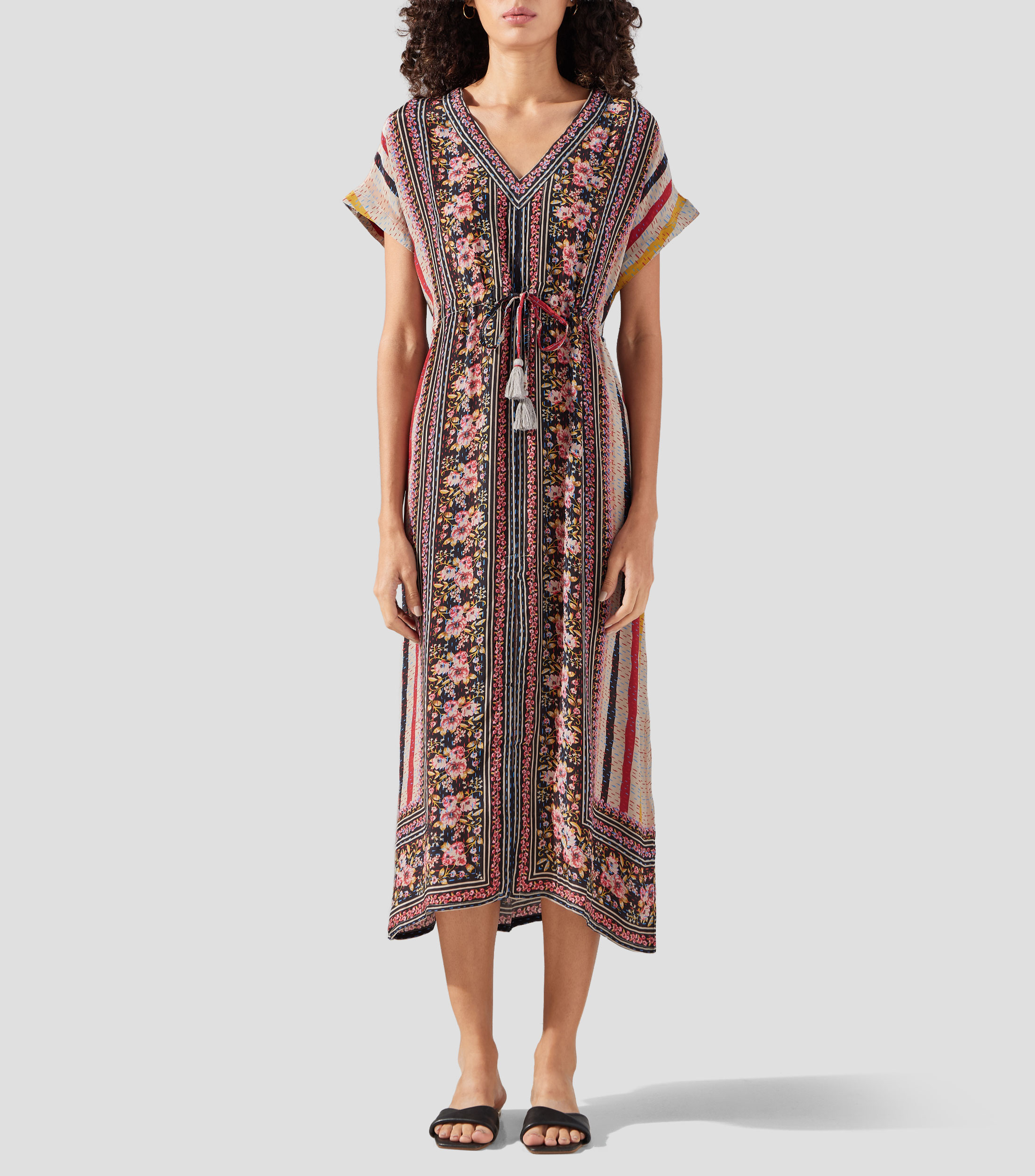 Vestido largo estampado Mujer