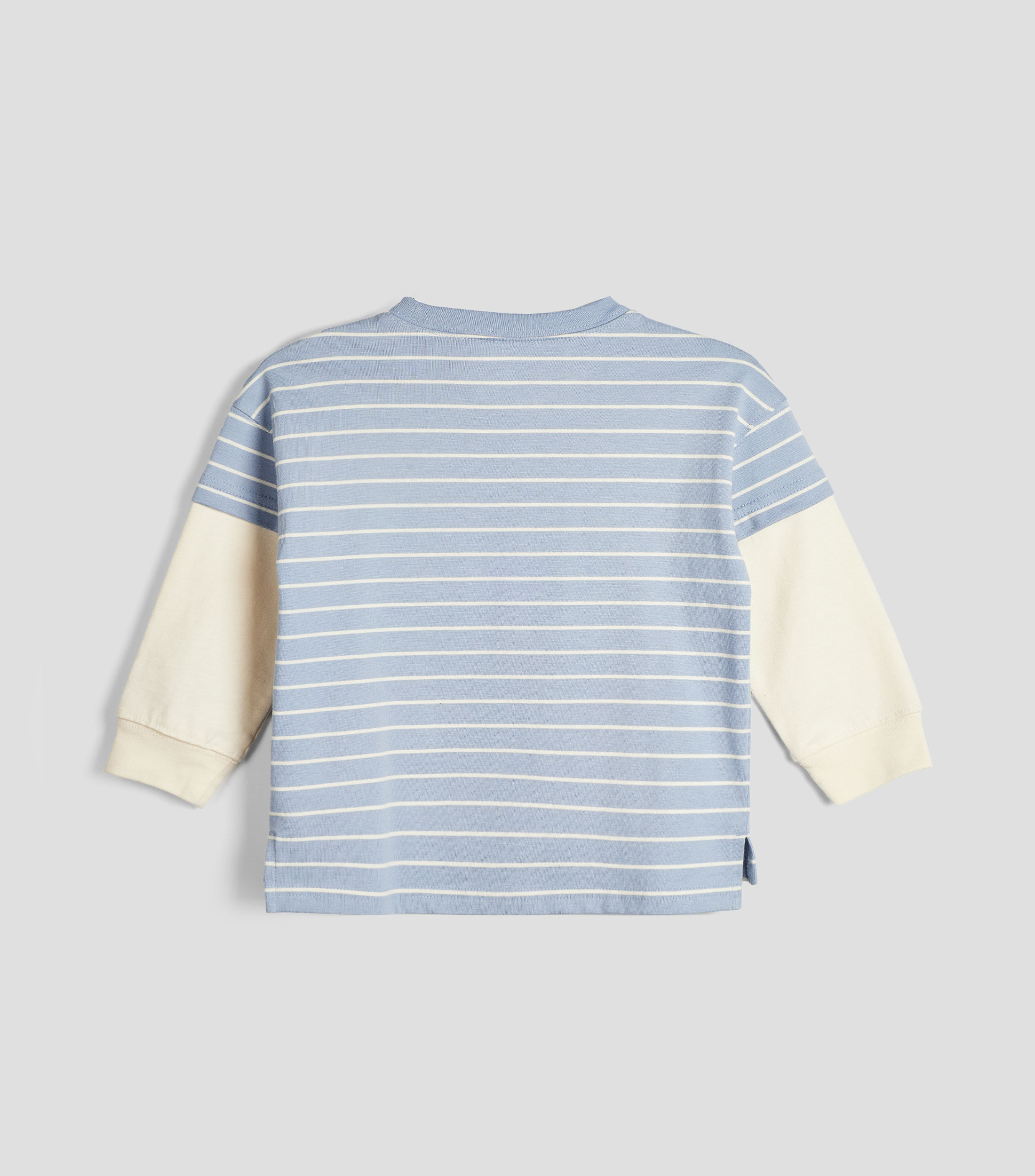 Playera cuello redondo manga larga rayas Bebé