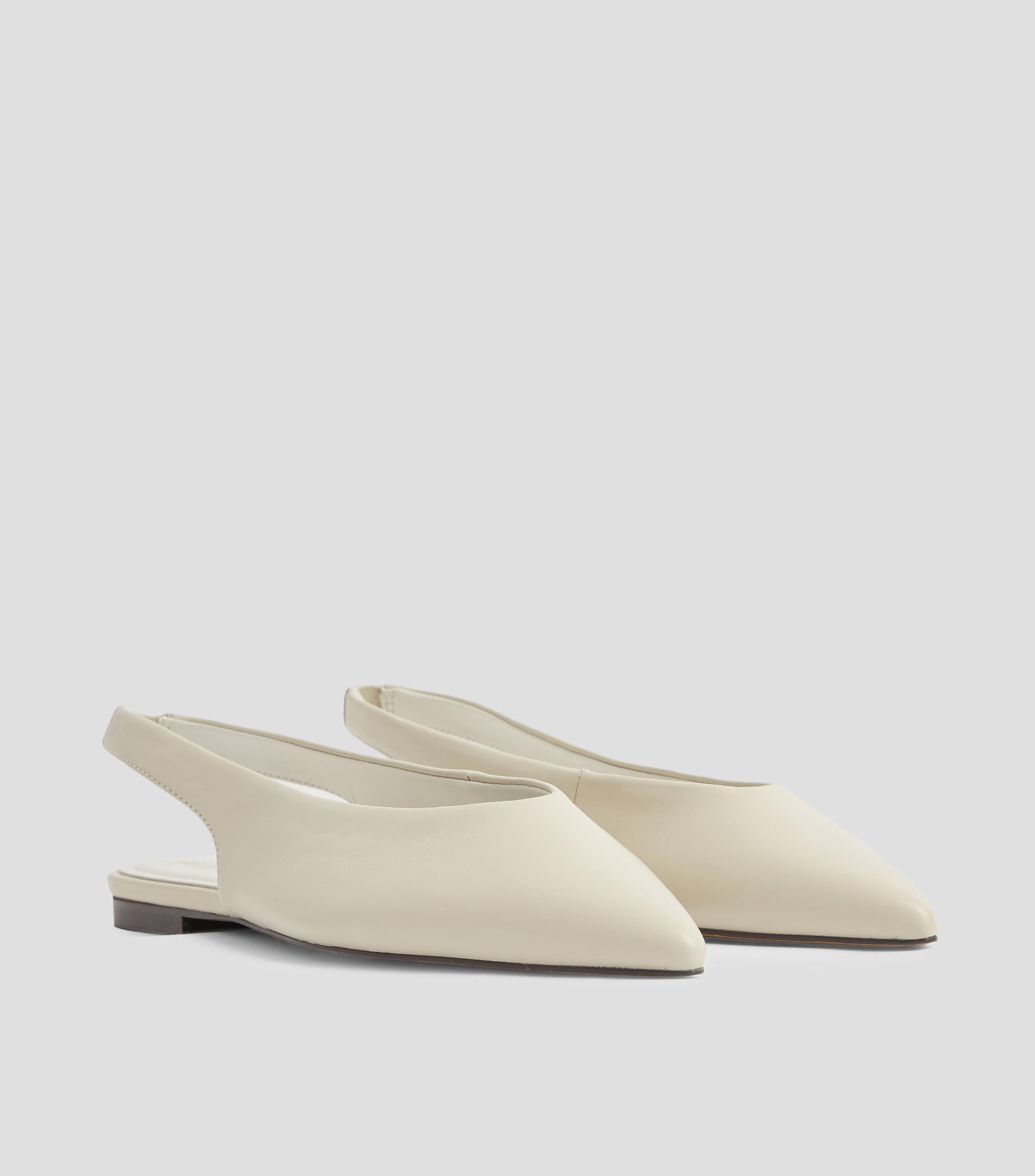Flats en piel Tacón Bajo Media Luna Mujer