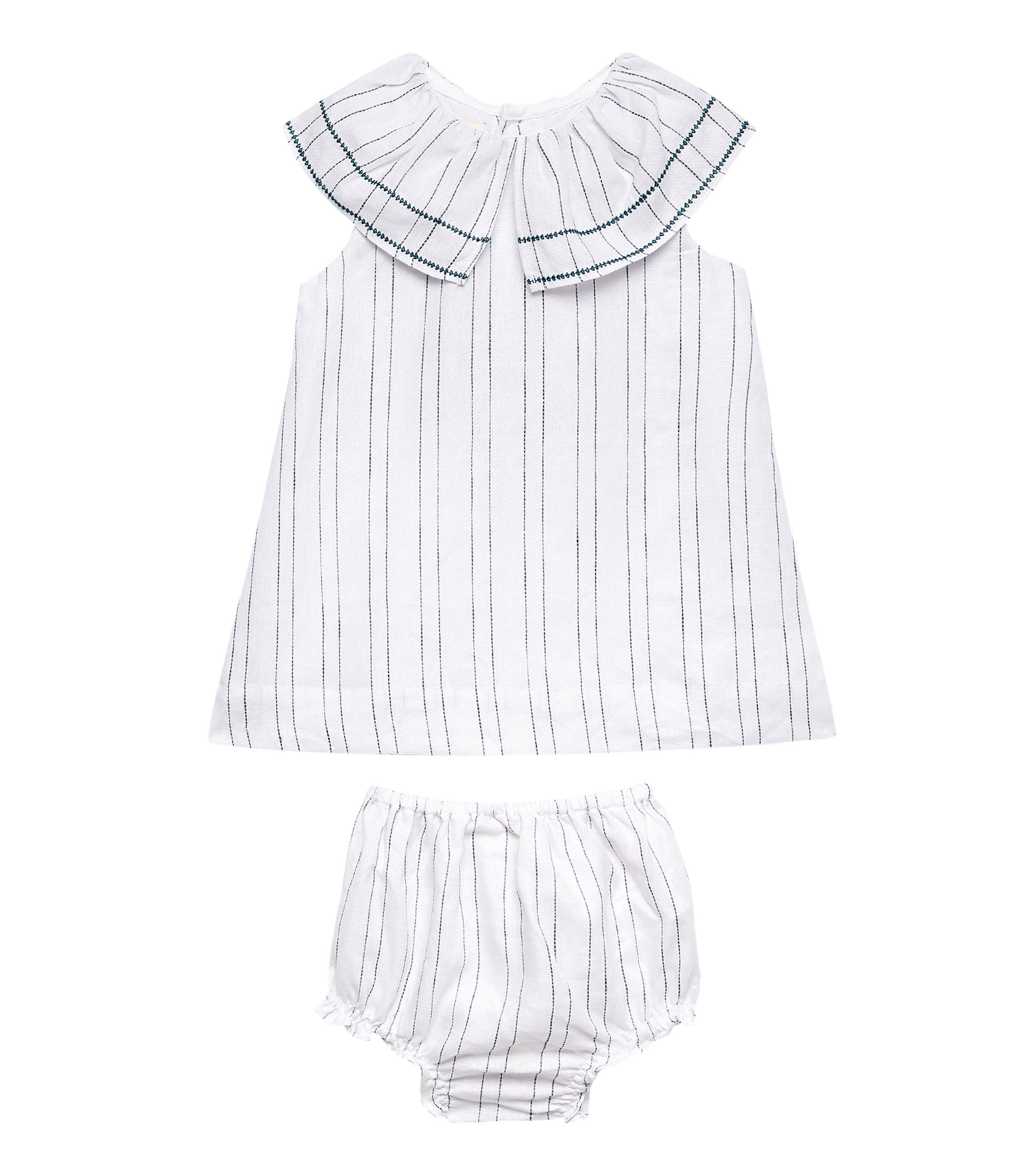 Camicia a righe blu e grigie da bambino