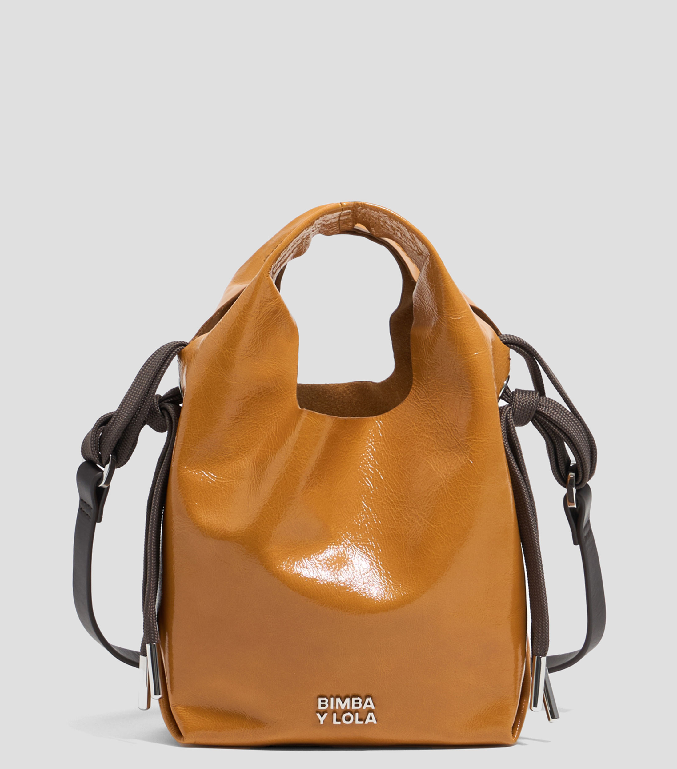 Bolsa Shoulder Paper mini piel caramelo Mujer