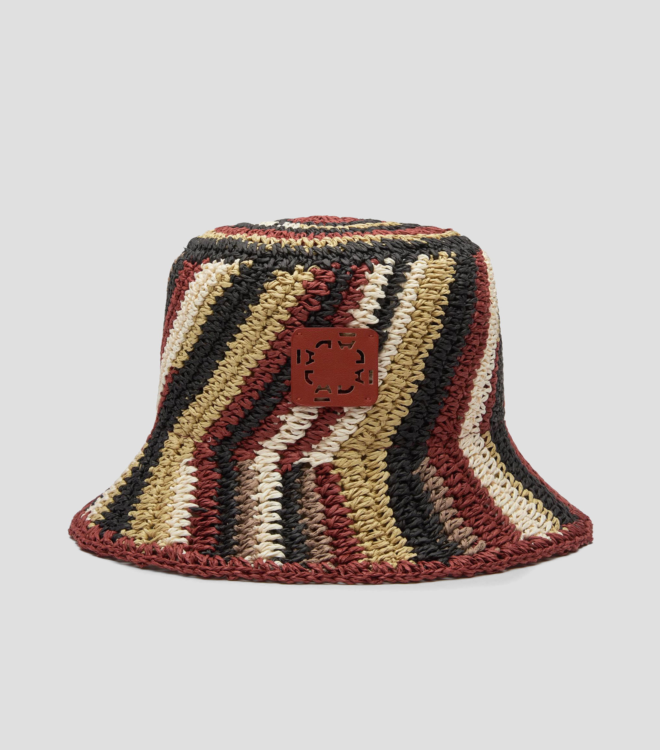 Sombrero cloche multicolor con líneas Mujer
