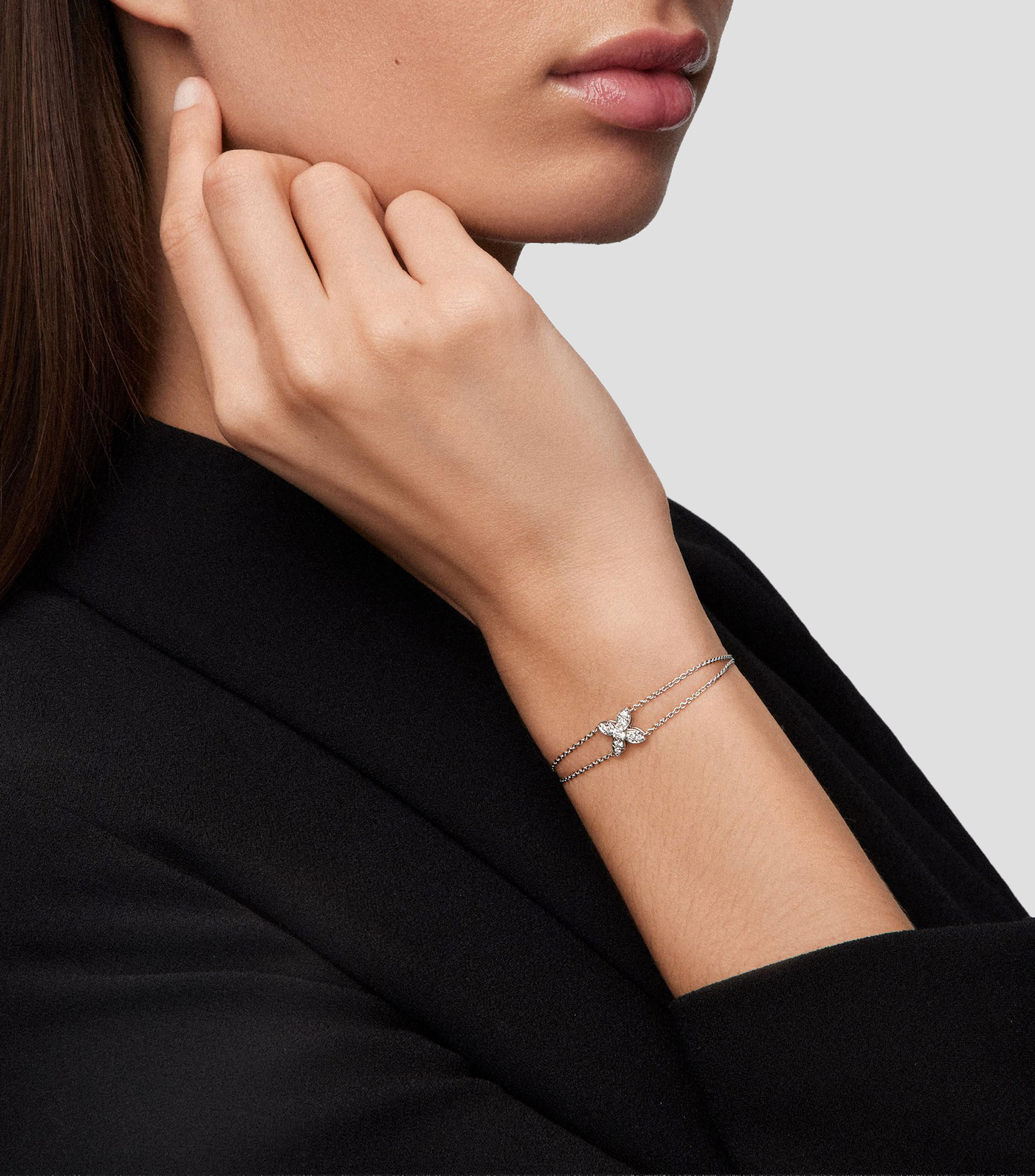 Pulsera en Oro Blanco de 18 Kilates con diamante Daphne Mujer