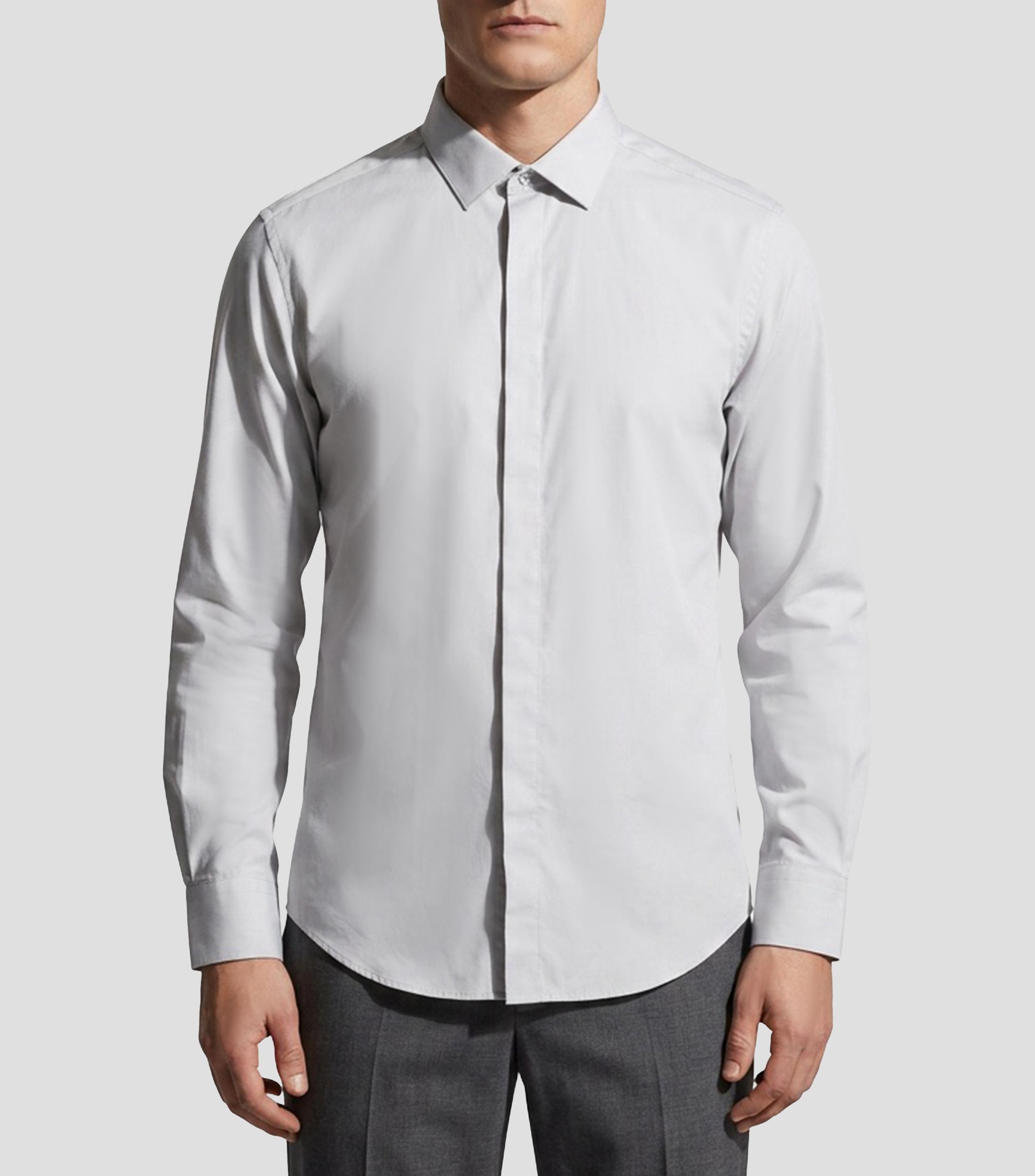 Camisa lisa manga larga Hombre