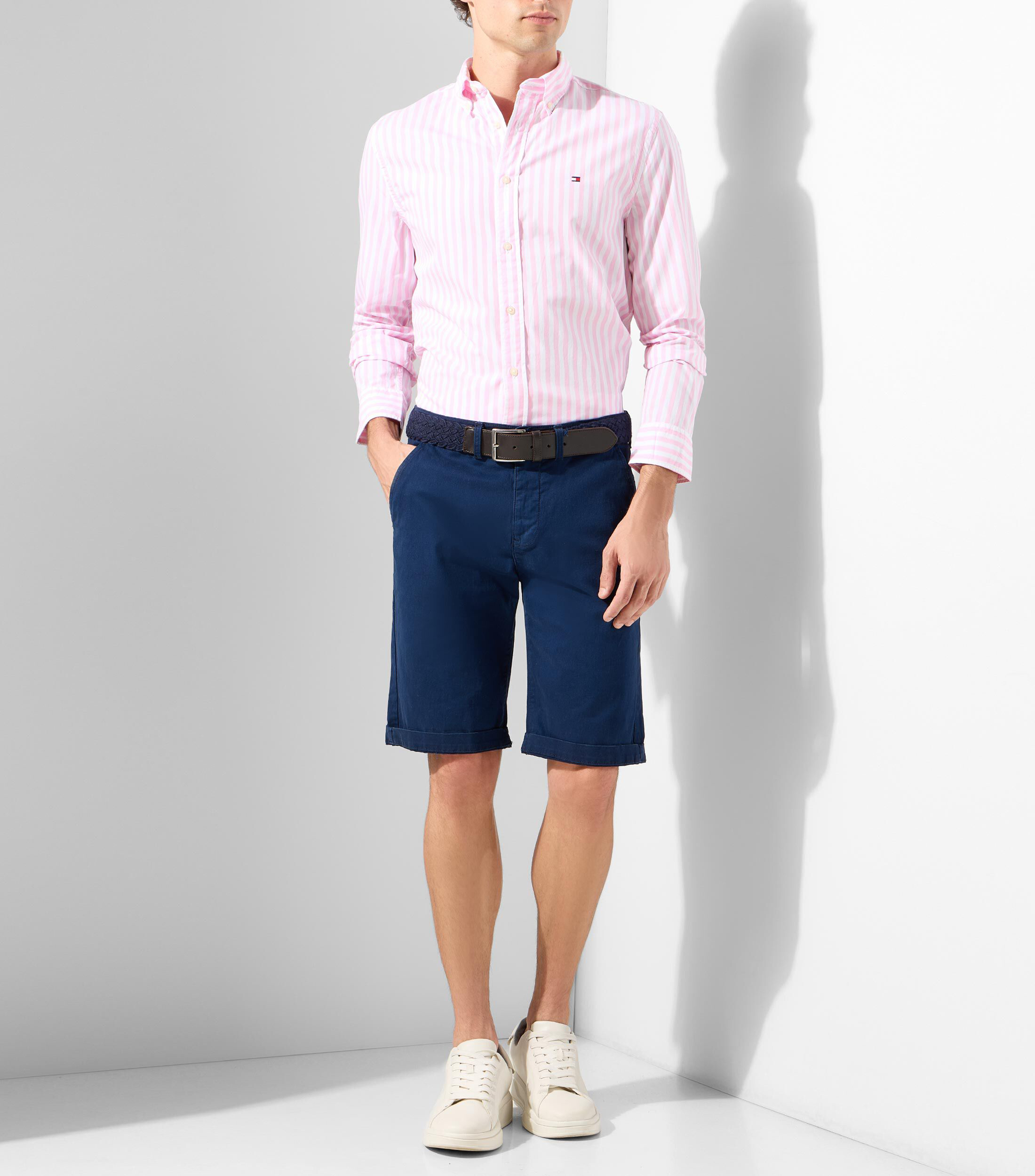Camisa de rayas manga larga Hombre