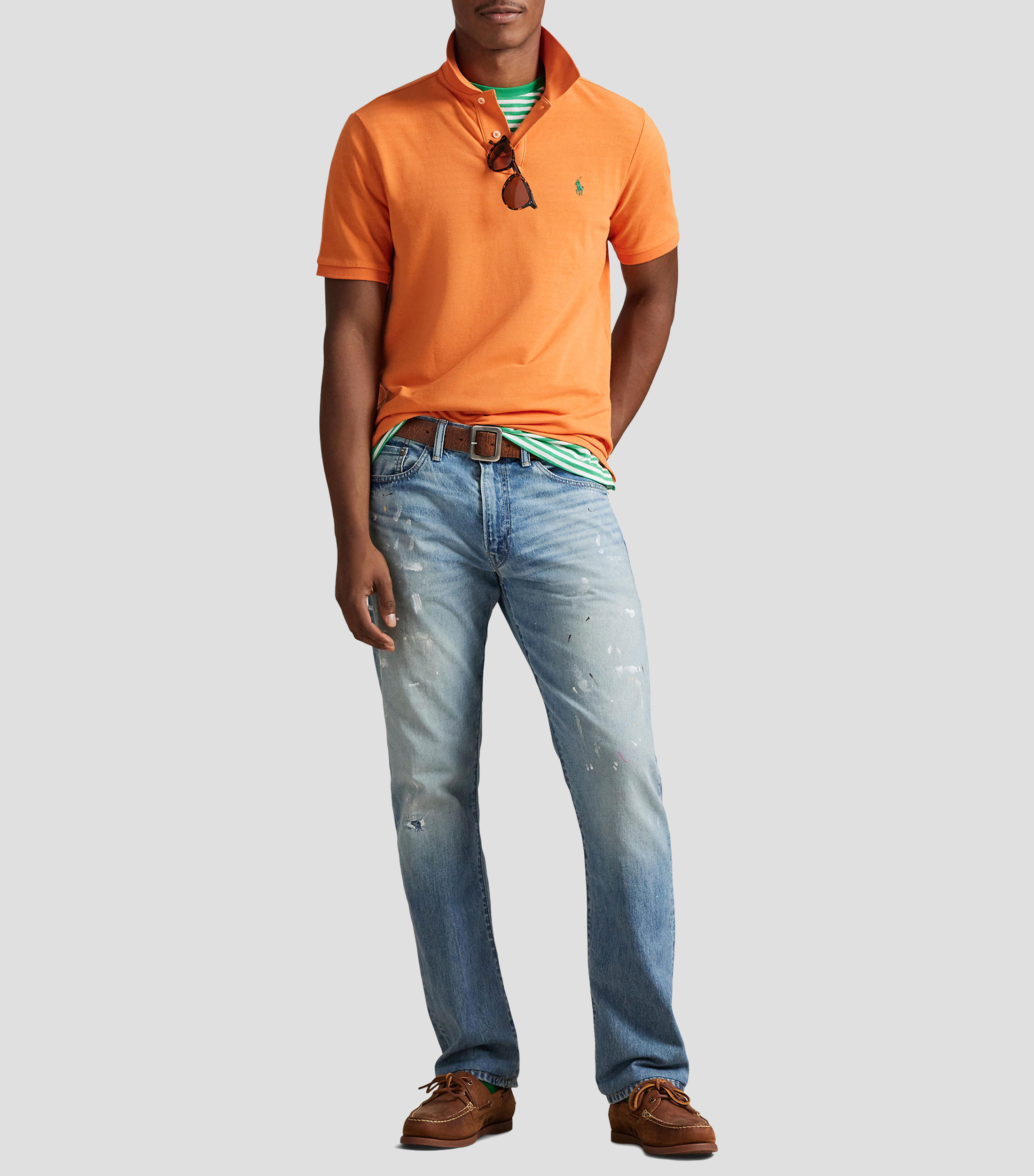 Playera polo manga corta lisa Hombre