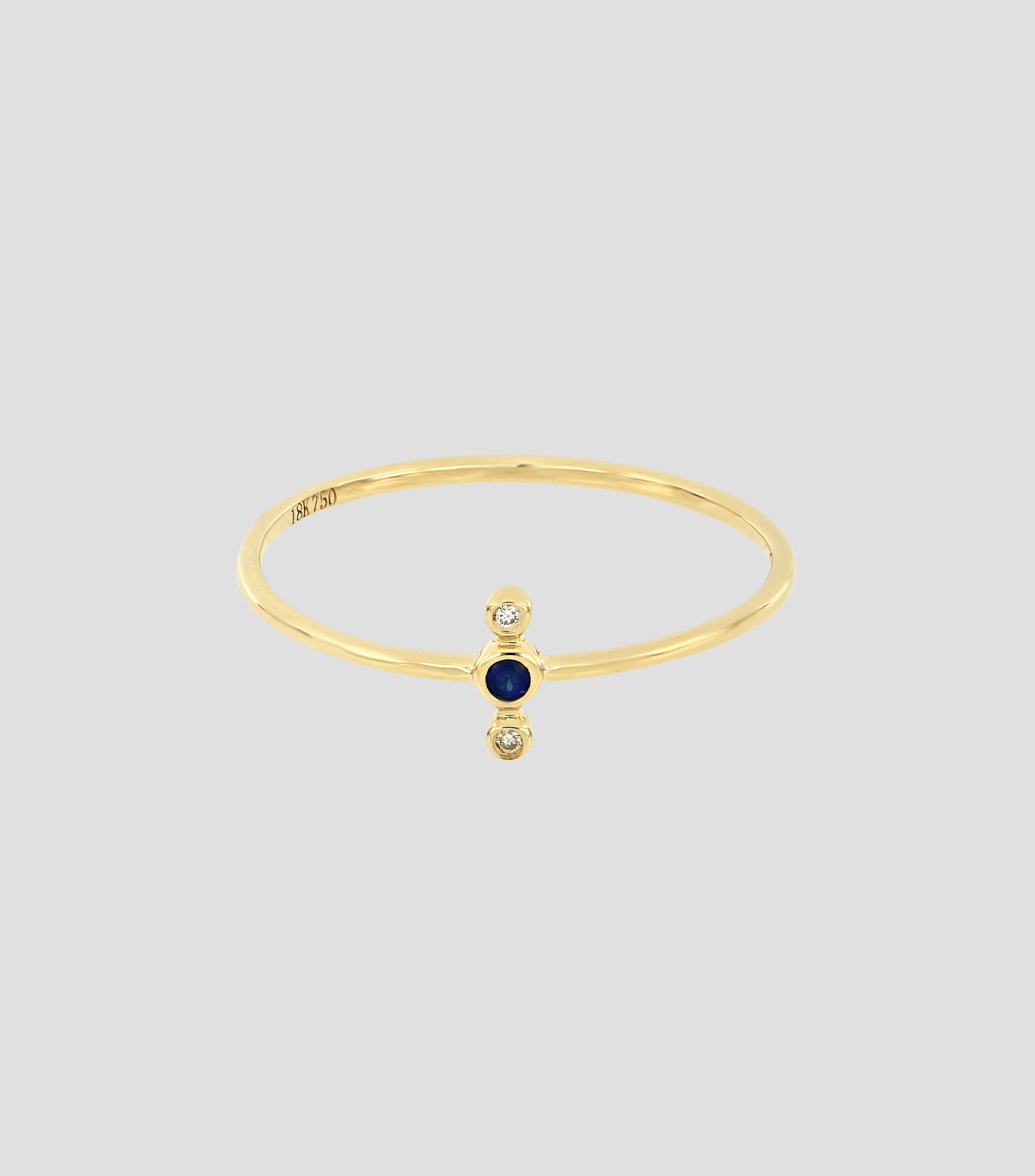 Anillo de oro amarillo 18 kilates con diamantes y zafiro Kind Mujer