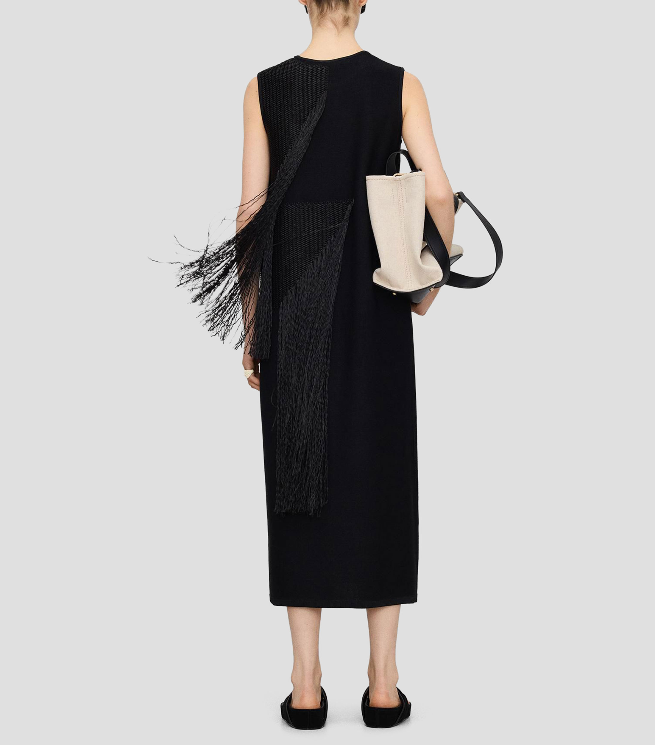 Vestido midi liso Mujer