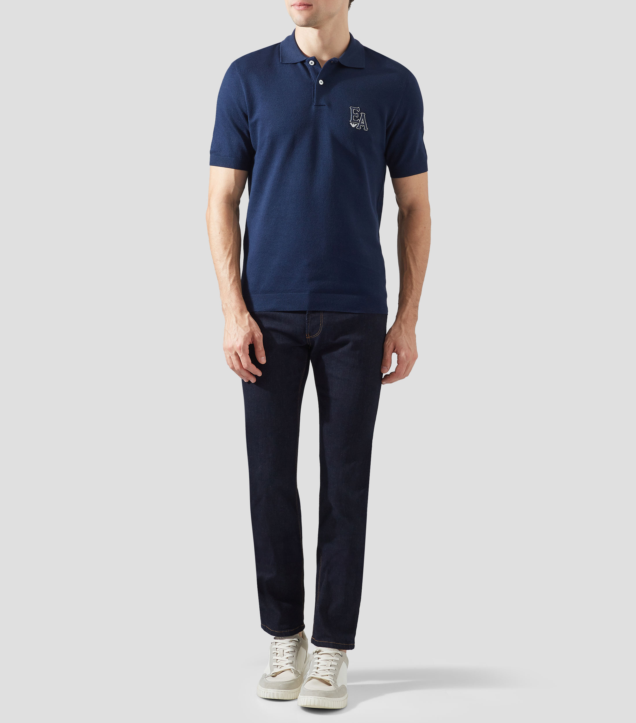 Playera tipo polo manga corta lisa Hombre
