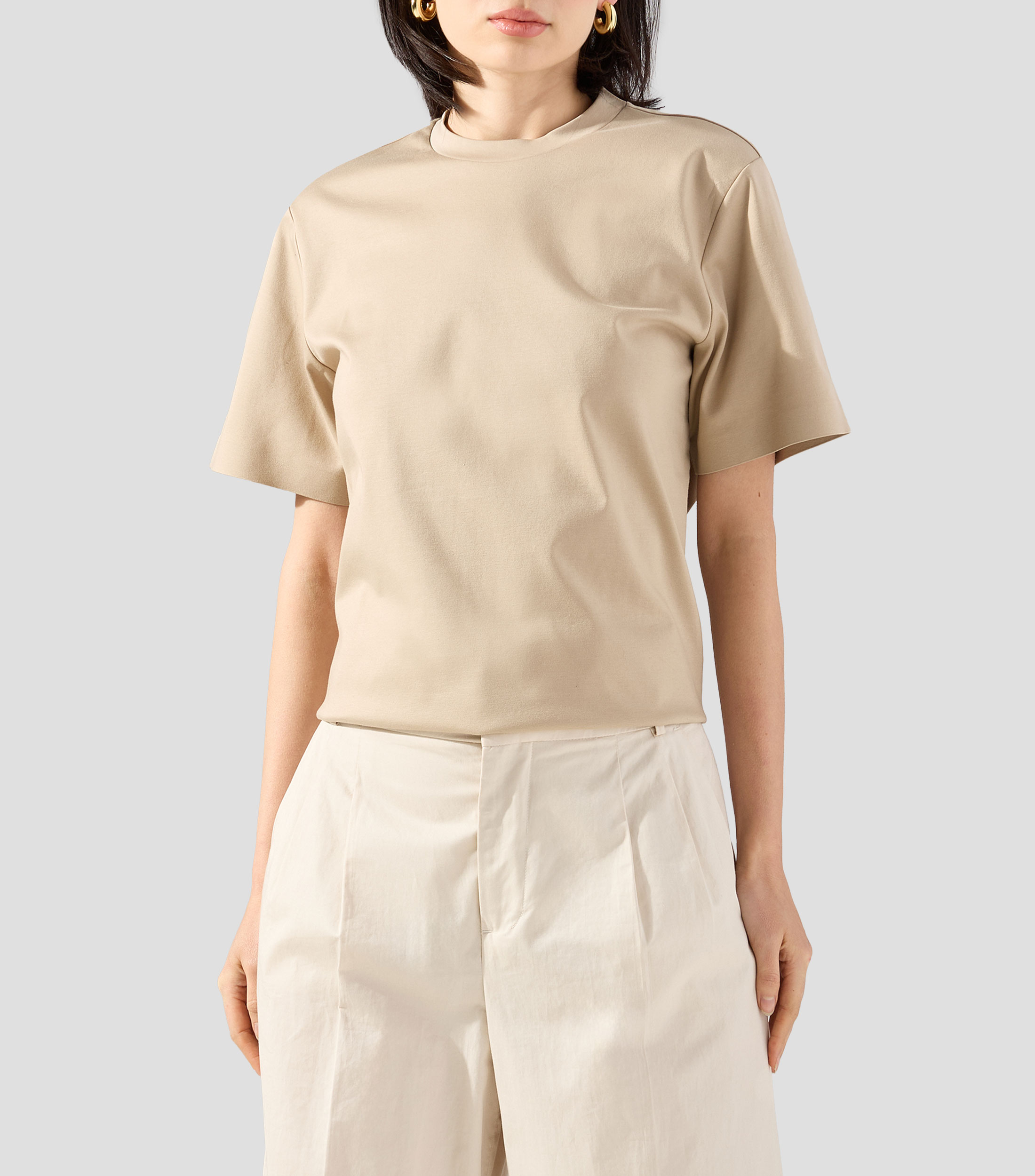 Playera relaxed fit en algodón mercerizado Mujer