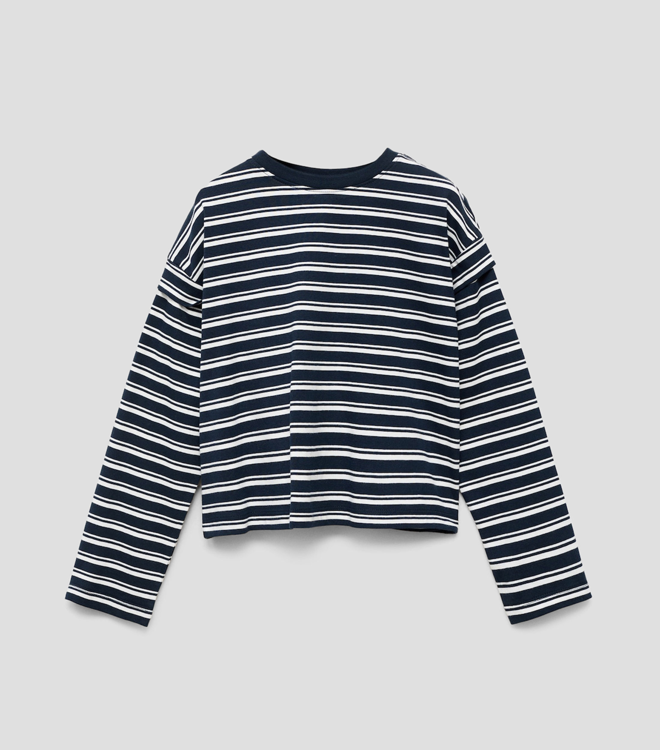 Playera de rayas con manga larga Niña
