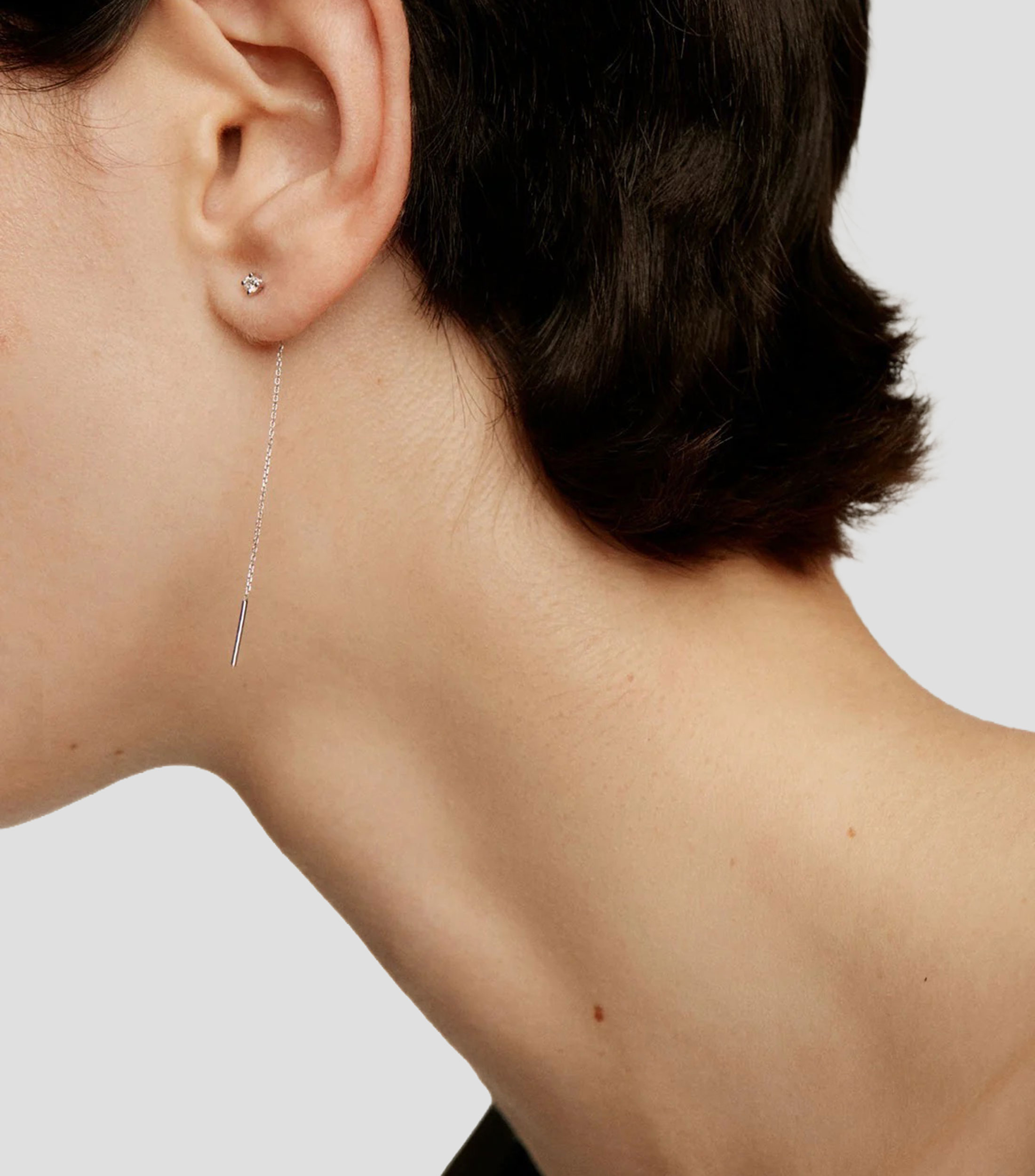 Pendiente en oro blanco de 18 kilates con diamante Diamantes Mujer